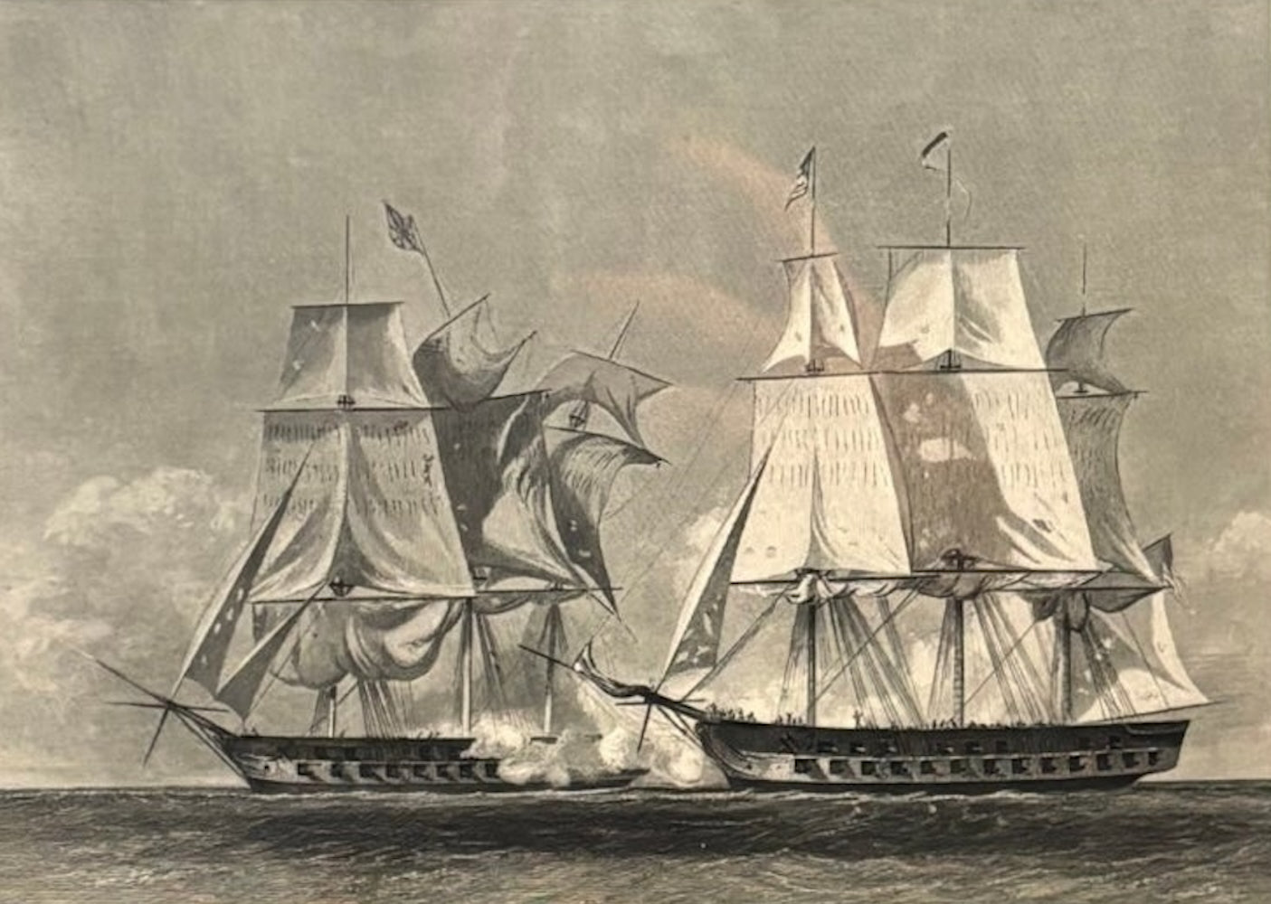 "Battle Between the United States and the Macedonian" Engraving, Published by Johnson, Wilson & Co., after Alonzo Chappel, 1874 - The Great Republic