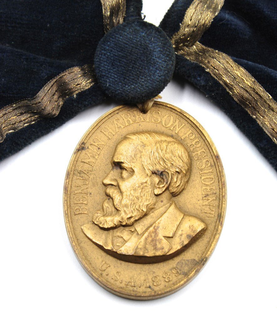 Benjamin Harrison Indian Peace Medal on Presentation Collar, 1889 - The Great Republic