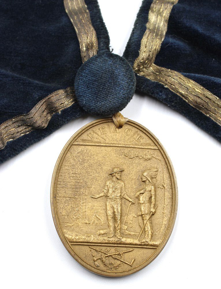 Benjamin Harrison Indian Peace Medal on Presentation Collar, 1889 - The Great Republic