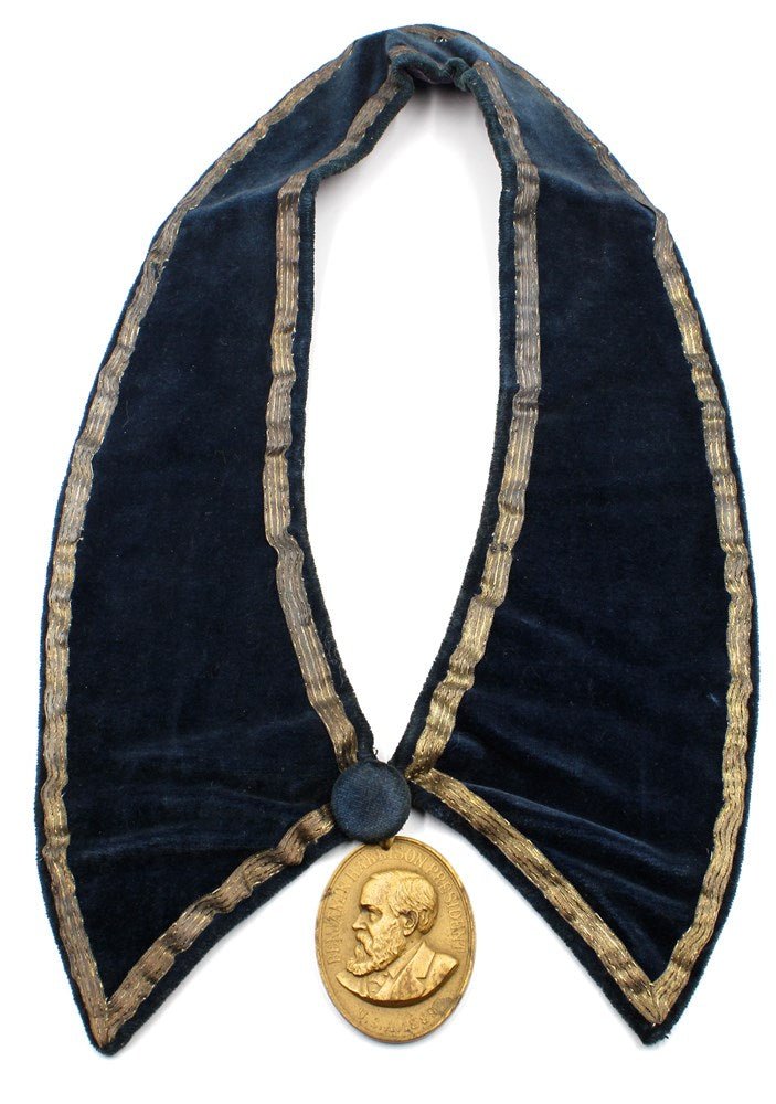 Benjamin Harrison Indian Peace Medal on Presentation Collar, 1889 - The Great Republic