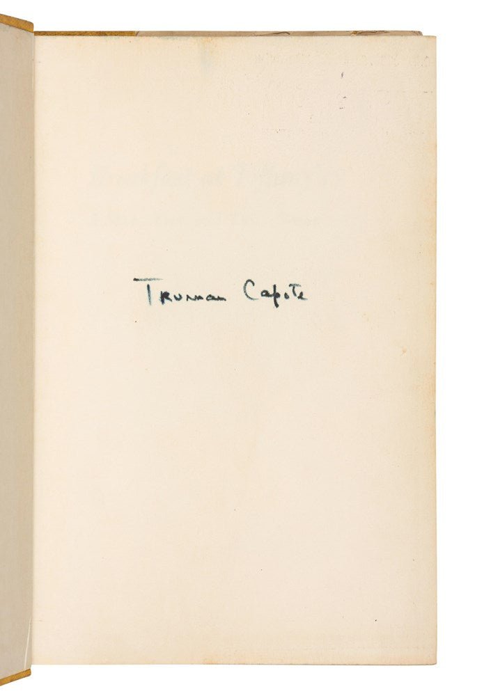 Breakfast at Tiffany's: A Short Novel and Three Stories, Signed by Truman Capote, First Edition, First Printing, in First Issue Dust Jacket, 1958 - The Great Republic