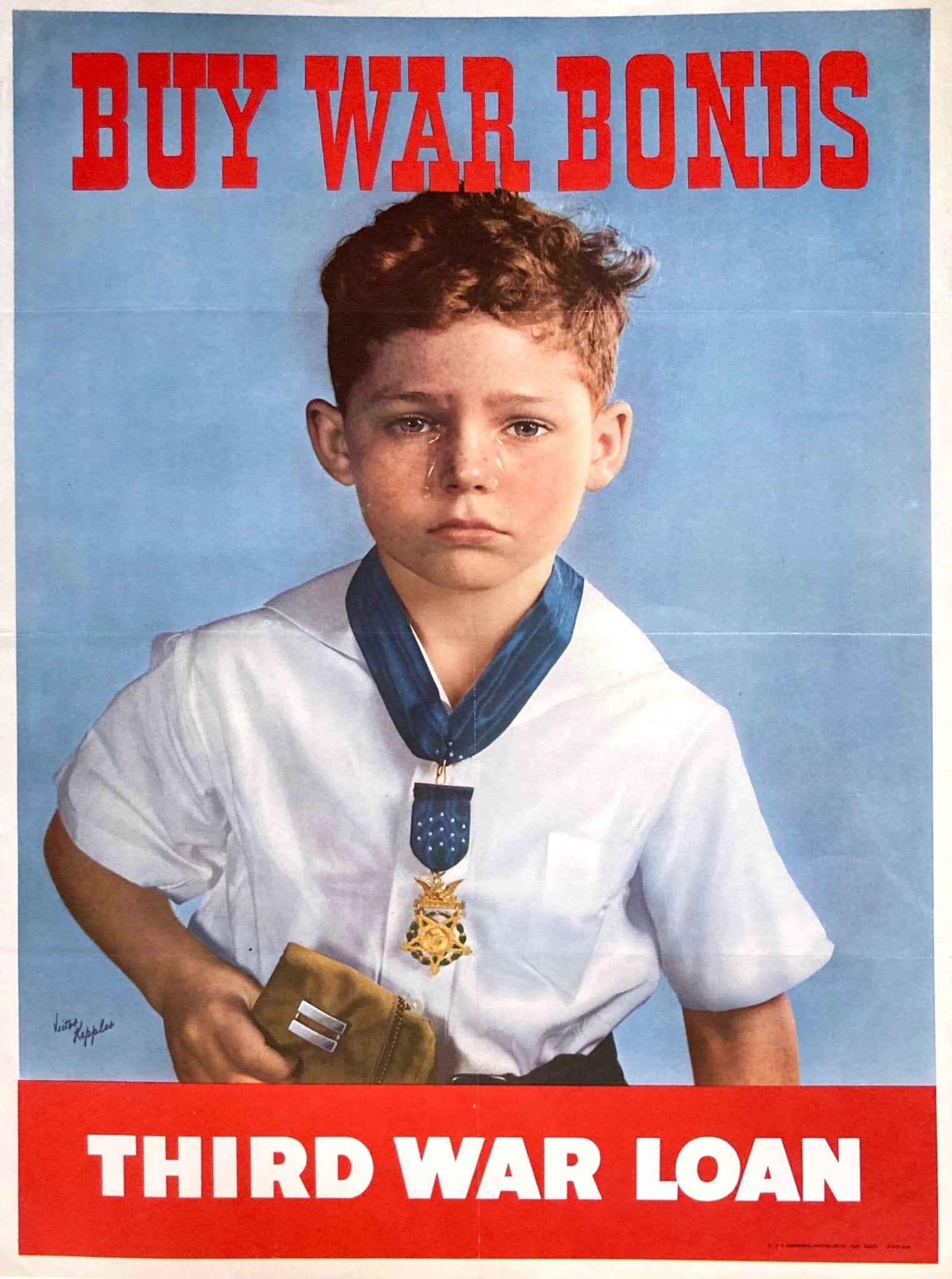 "Buy War Bonds. Third War Loan" Vintage WWII Bonds Poster by Victor Kepples, 1943 - The Great Republic