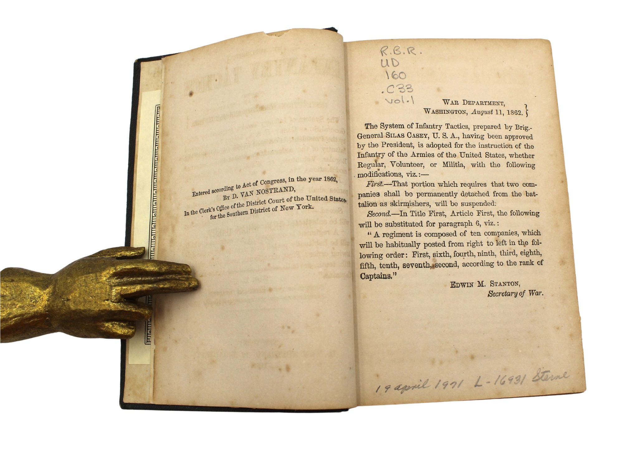 Casey's Infantry Tactics by Brig. Gen. Silas Casey, Three Volume Set, 1862 - The Great Republic