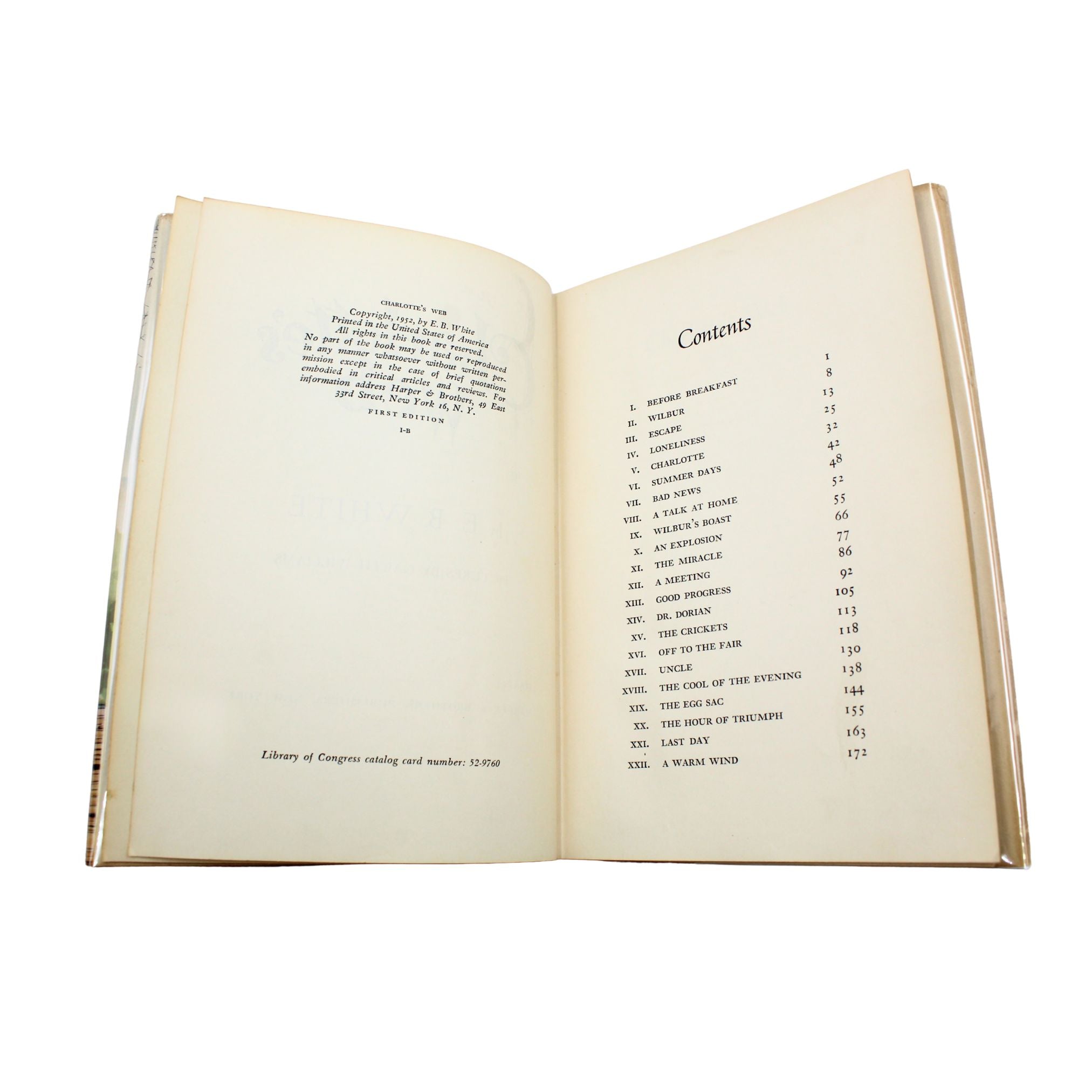 Charlotte's Web by E.B. White, First Edition, First Printing, in Original Dust Jacket, 1952 - The Great Republic