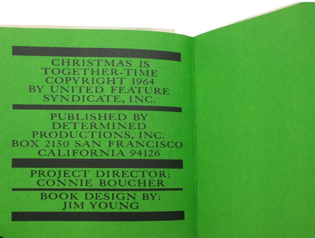 Christmas is Together - Time by Charles M. Schulz, First Edition, in Original Dust Jacket, 1964 - The Great Republic