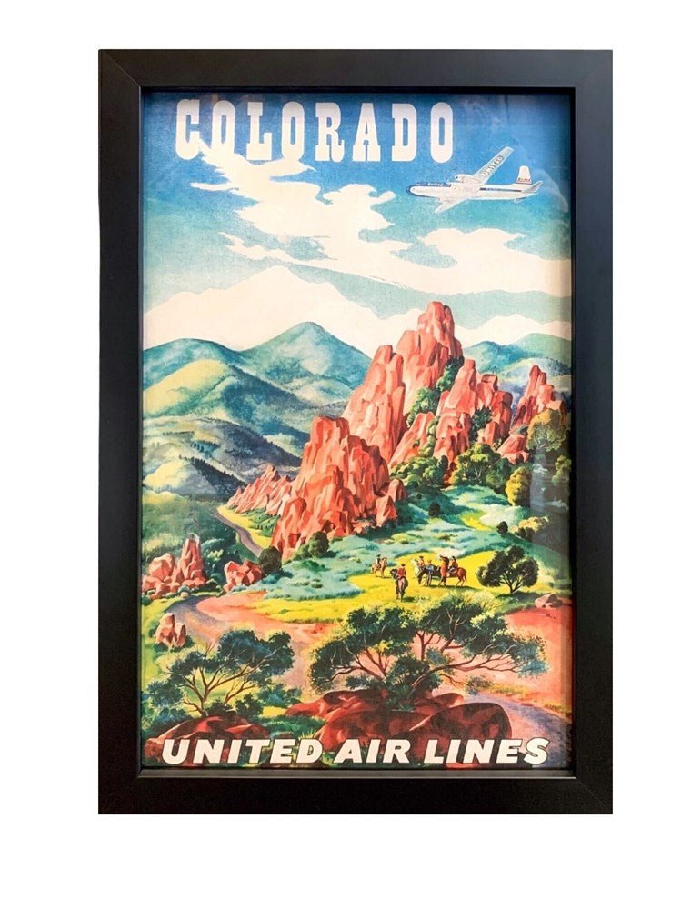 "Colorado" Vintage United Airlines Travel Poster by Joseph Feher, 1950s - The Great Republic
