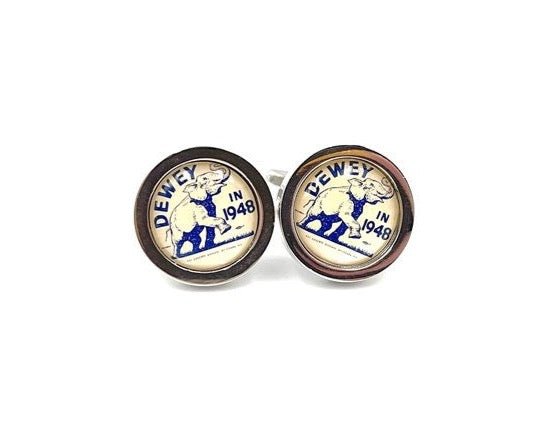 Dewey in 1948 Campaign Cufflinks - The Great Republic