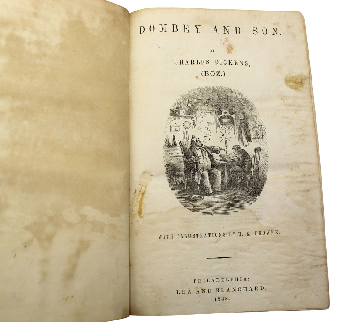 Dombey and Son by Charles Dickens, Early American Edition, Illustrated, 1848 - The Great Republic
