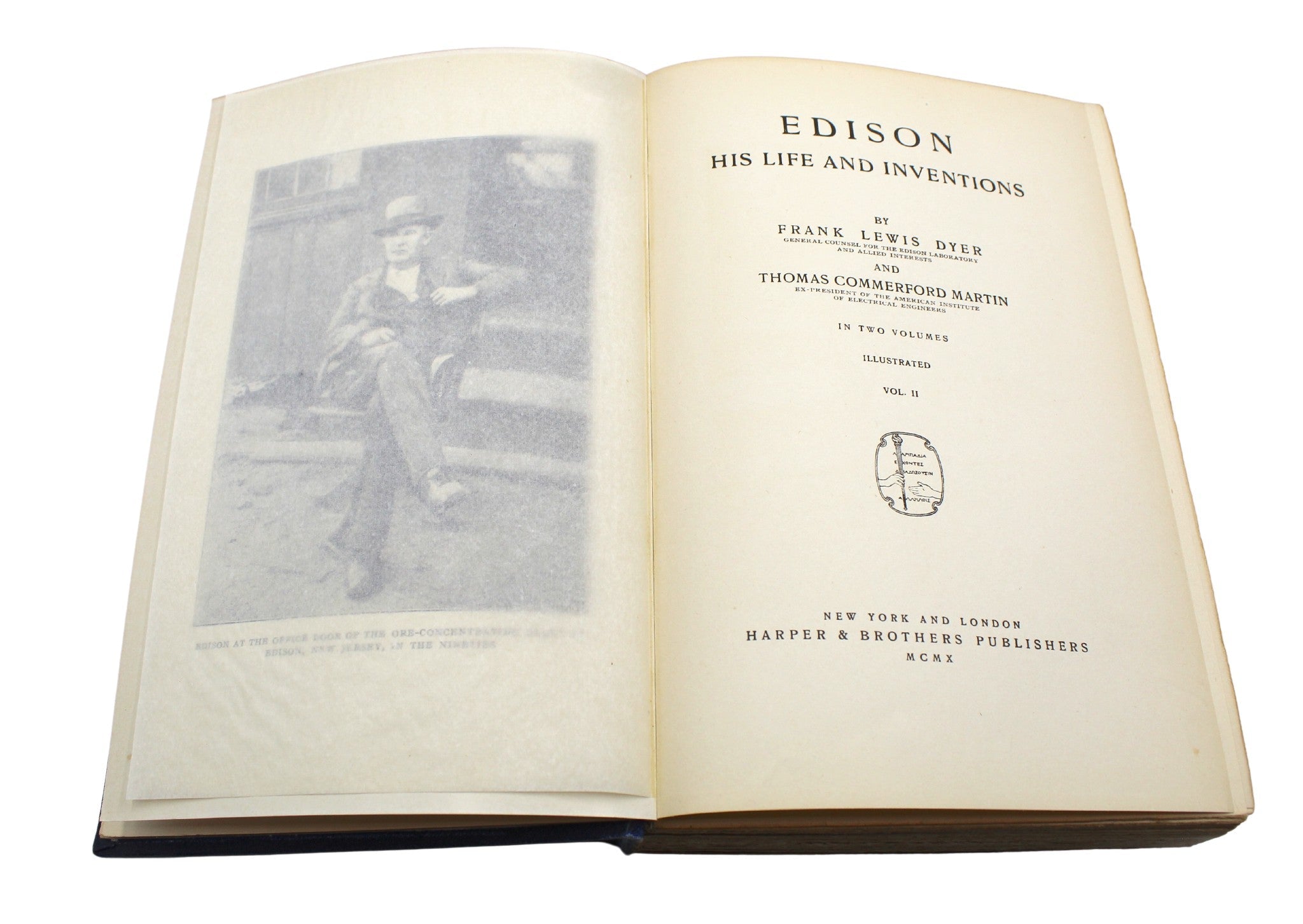 Edison: His Life and Inventions by Frank Lewis Dyer and Thomas Commerford Martin, First Edition, Two Volumes, 1910 - The Great Republic