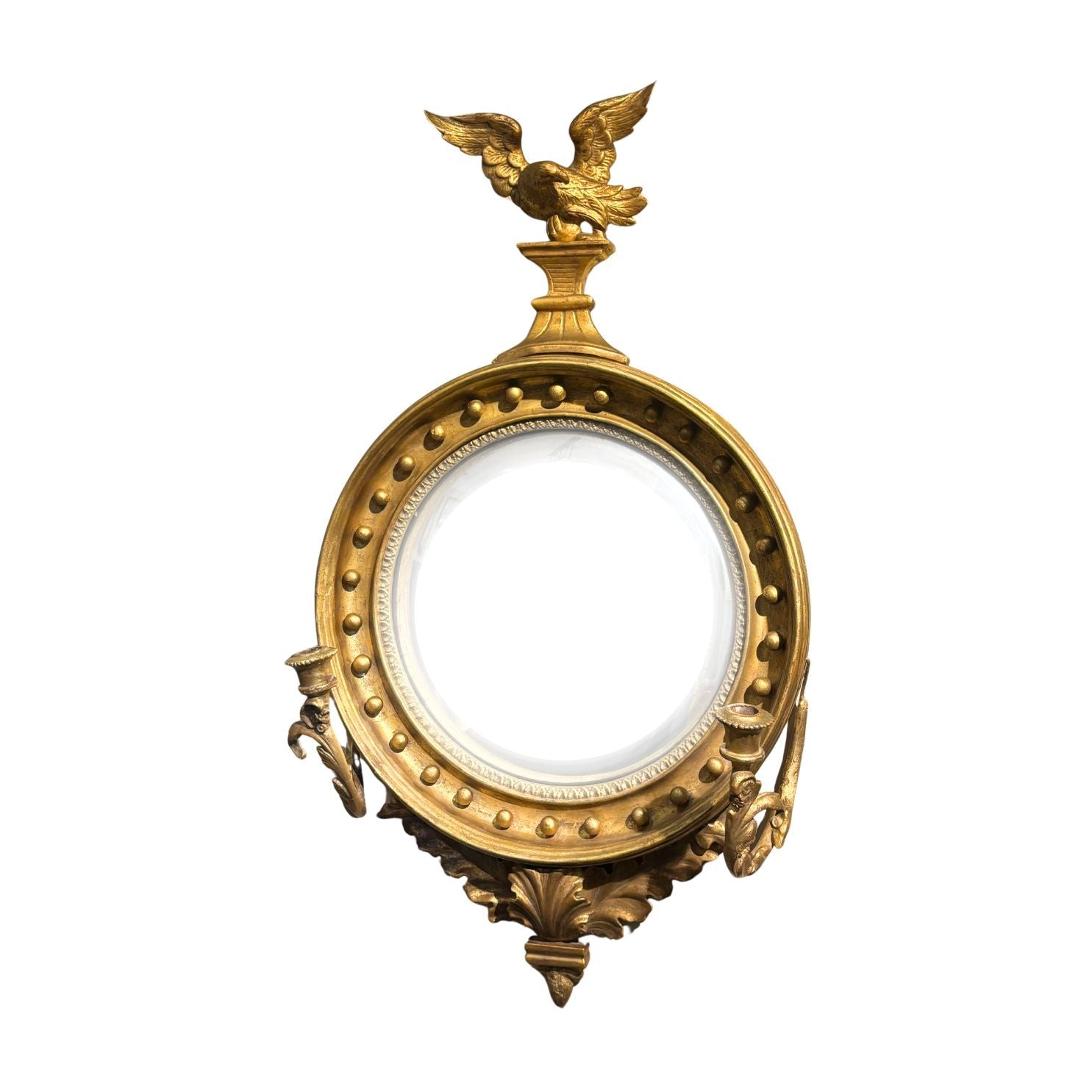 Federal Bullseye Gilt Mirror with Eagle Finial, 19th Century - The Great Republic