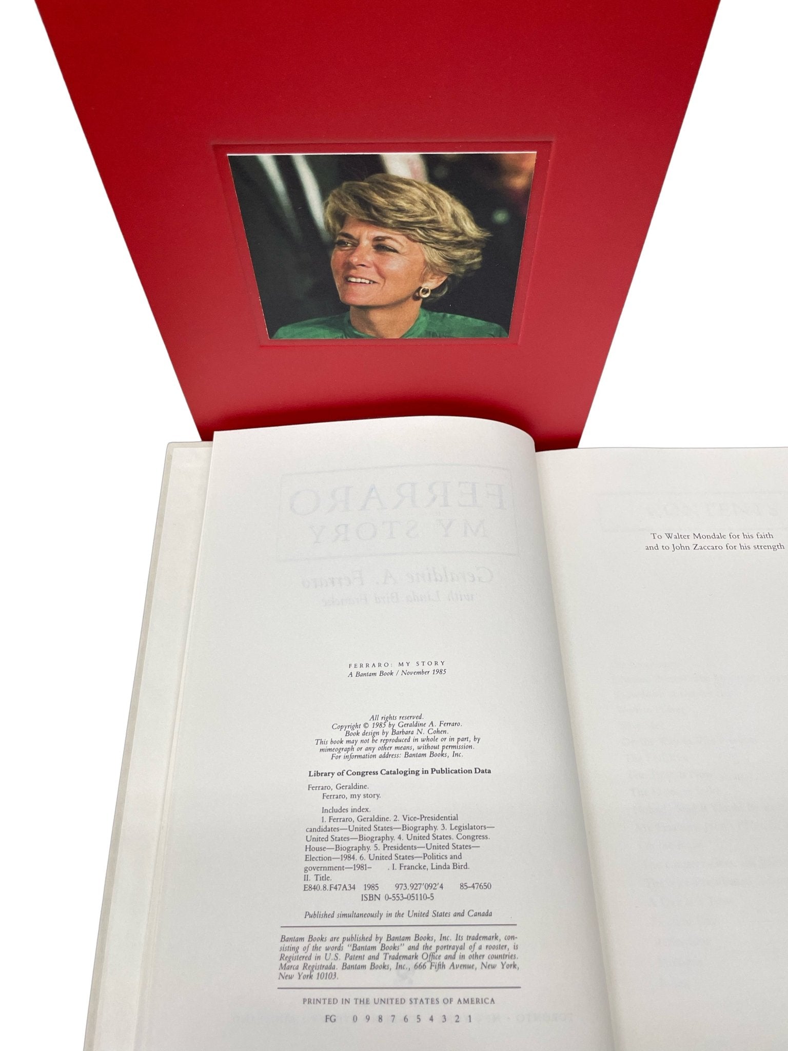 Ferraro: My Story, Signed by Geraldine Ferraro, First Edition, 1985 - The Great Republic