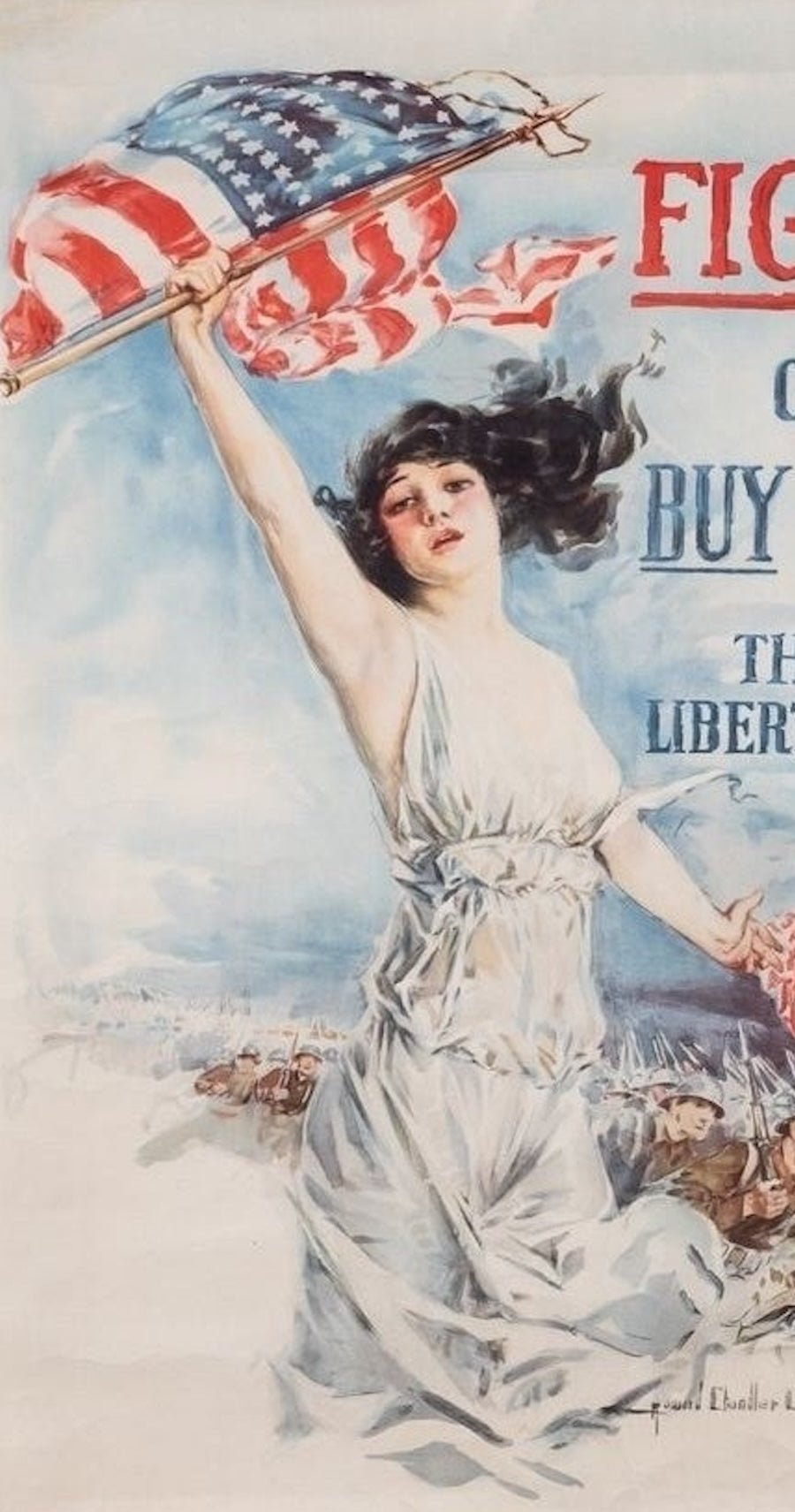 "Fight or Buy Bonds. Third Liberty Loan" Vintage WWI Poster by Howard Chandler Christy, 1917 - The Great Republic