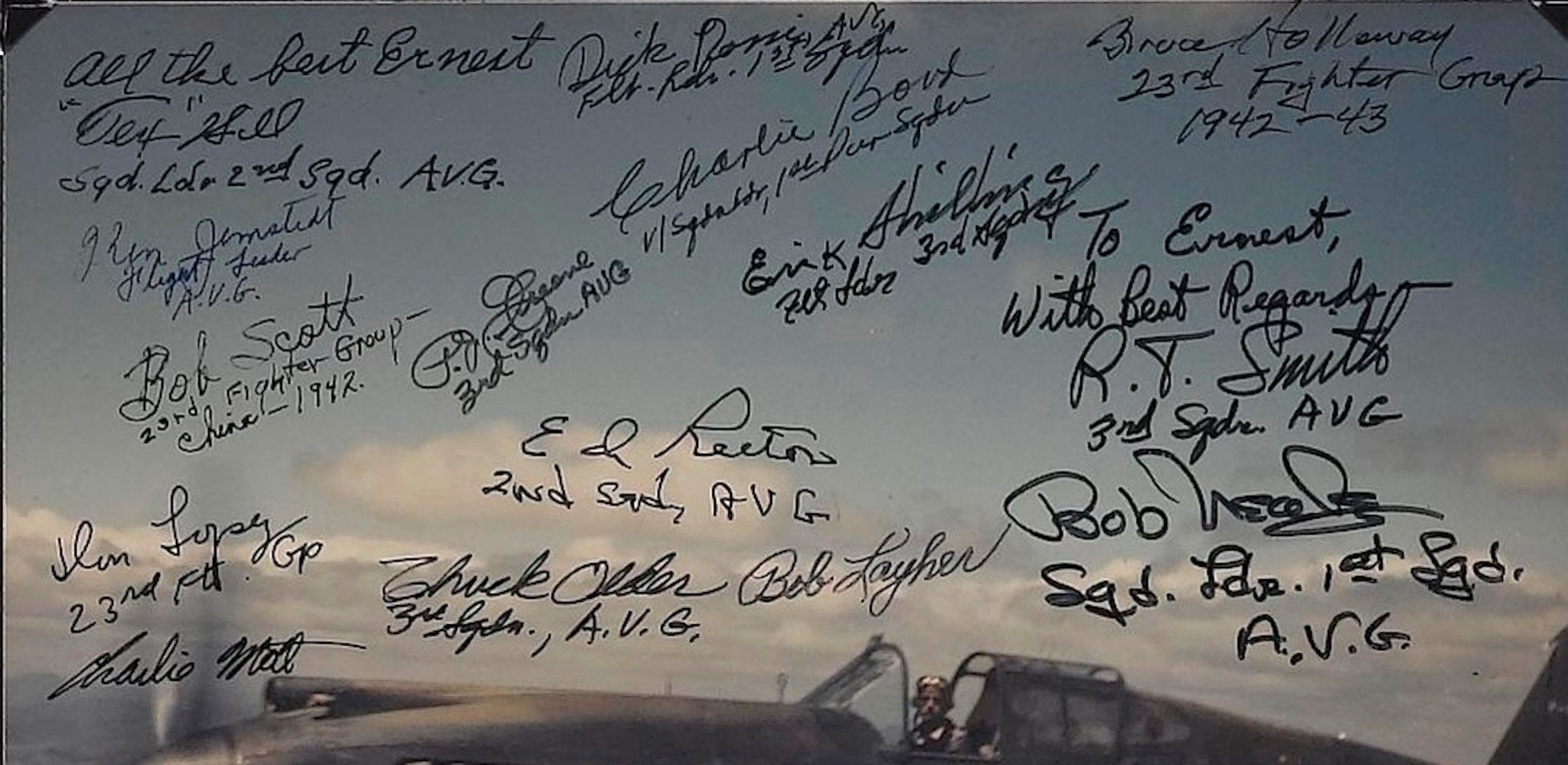 Flying Tigers Pilots' Signatures Collage - The Great Republic