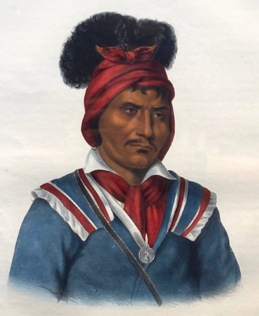 "Foke-Luste-Hajo, A Seminole" Hand-colored Lithograph by Thomas L. McKenney and James Hall, Folio Edition, 1842 - The Great Republic