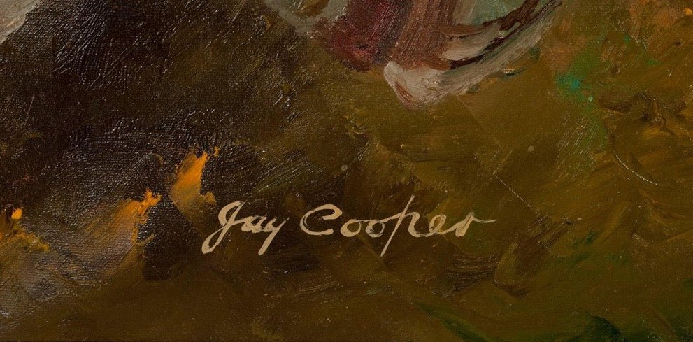 Football Scene by Jay Cooper, Oil on Canvas, Late 20th Century - The Great Republic