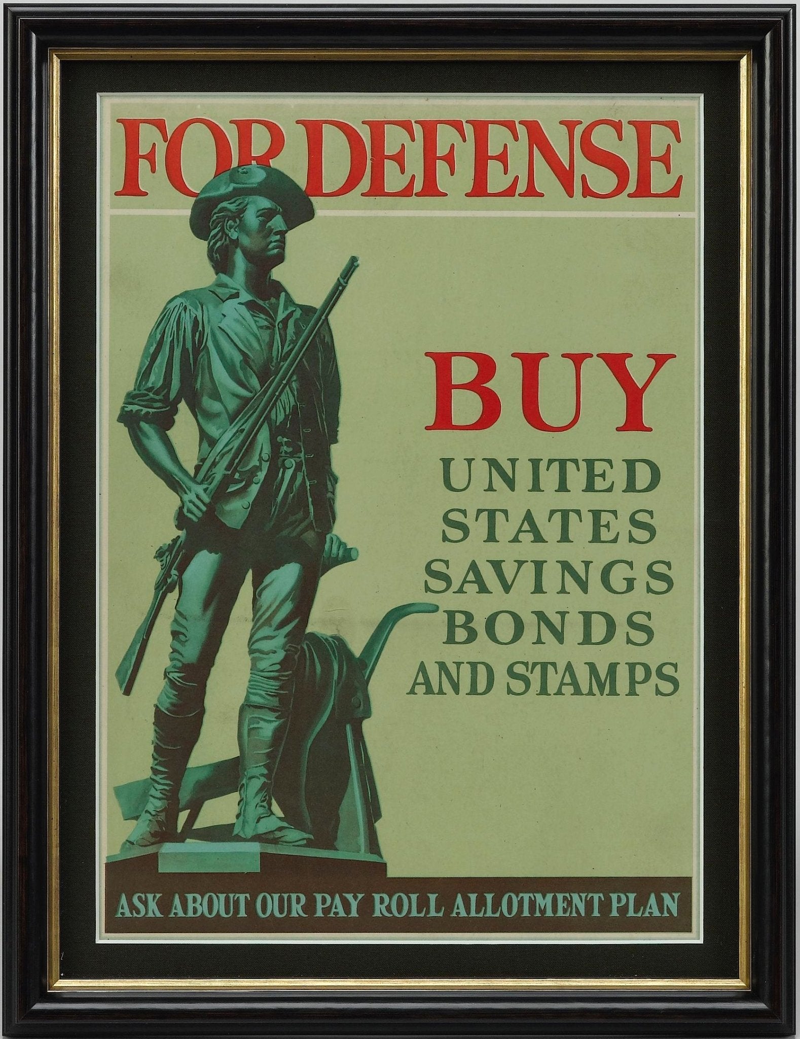 "For Defense. Buy United States Savings Bonds and Stamps." Vintage WWII Poster, 1941 - The Great Republic