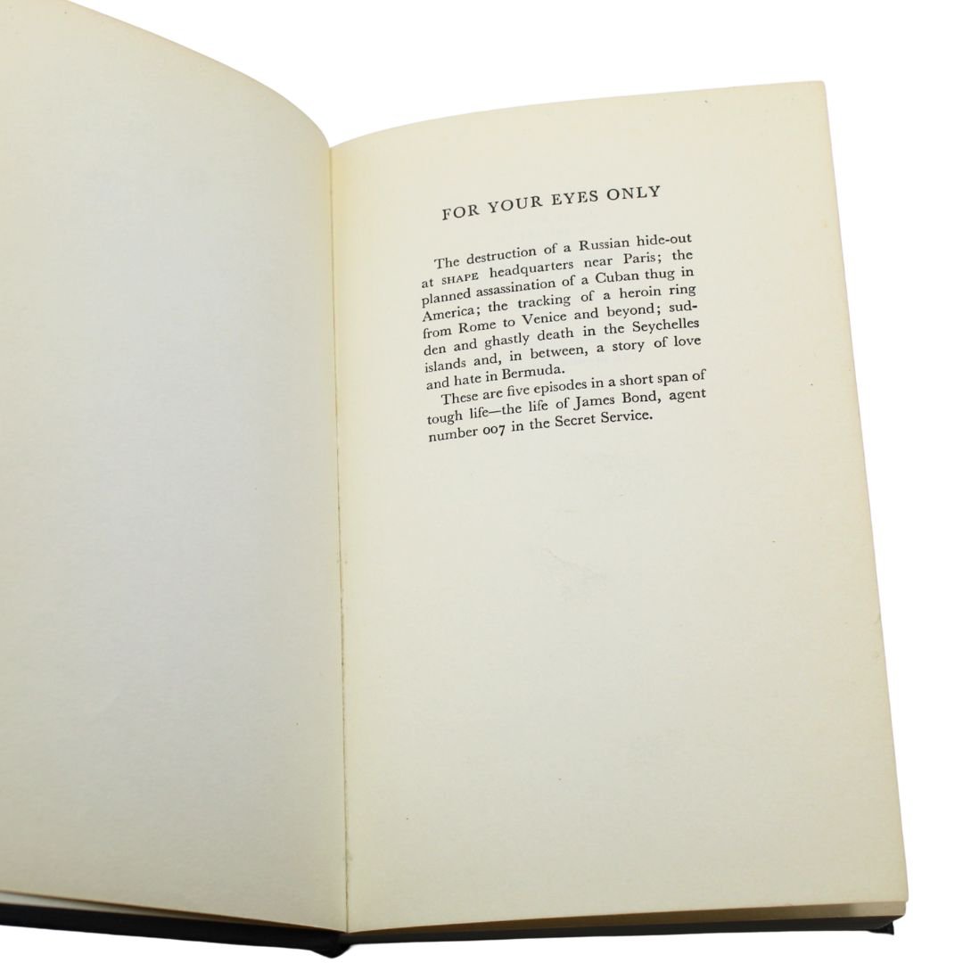 For Your Eyes Only by Ian Fleming, First Edition, First Printing, in Original Dust Jacket, 1960 - The Great Republic