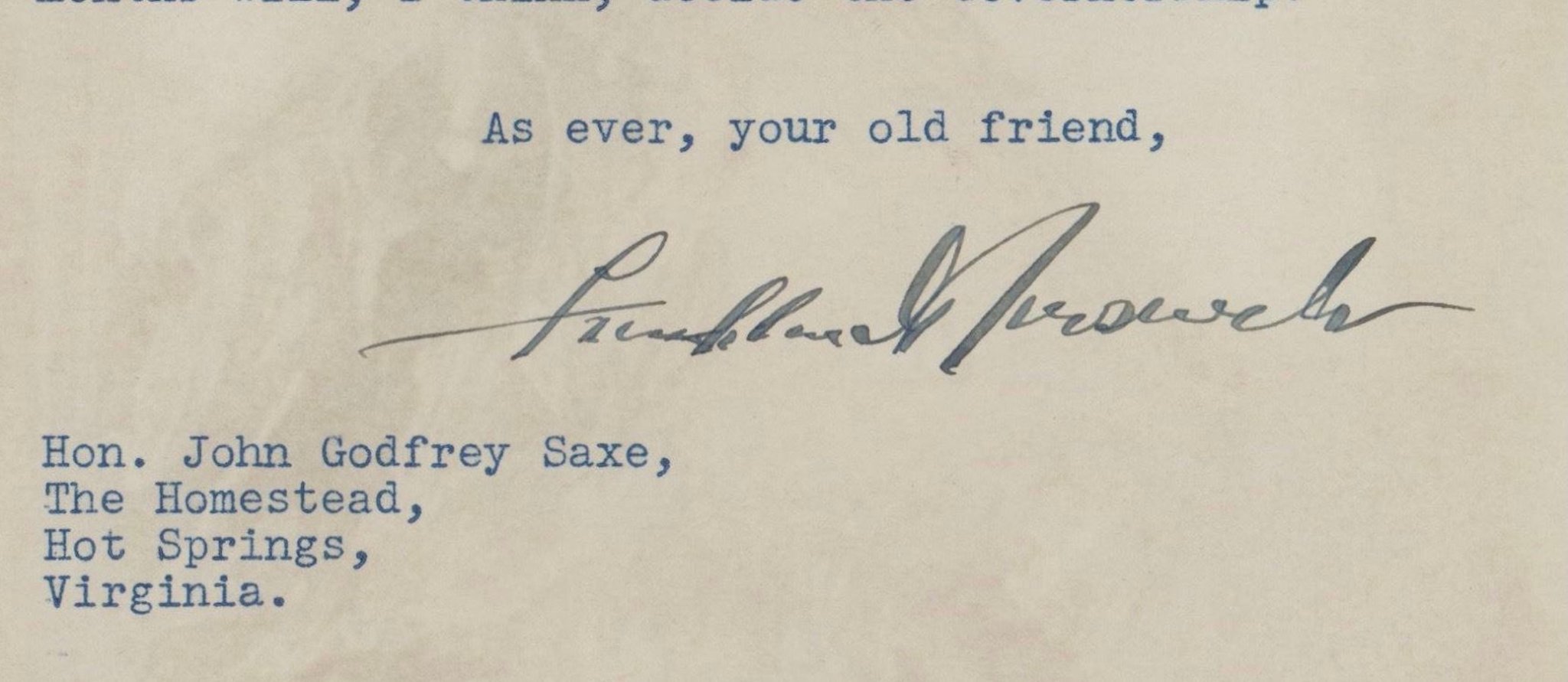 Franklin D. Roosevelt Signed Letter, 1942 - The Great Republic