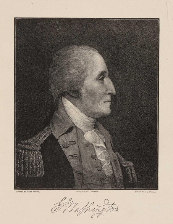"G. Washington" Engraving by T. Johnson, after James Wright, 1890 - The Great Republic