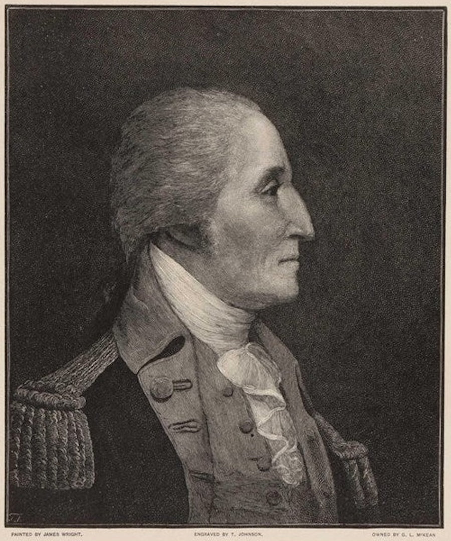"G. Washington" Engraving by T. Johnson, after James Wright, 1890 - The Great Republic