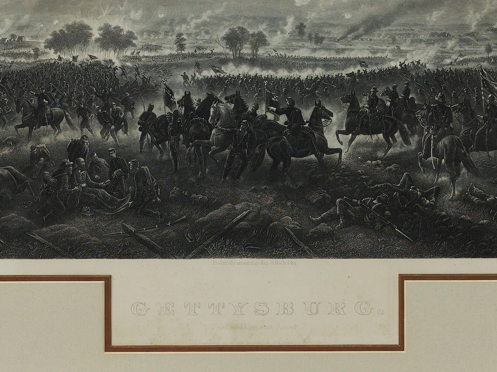 "Gettysburg. The Repulse of Longstreet's Assault." Engraving by H. B. Hall Jr., after James Walker, Circa 1876 - The Great Republic