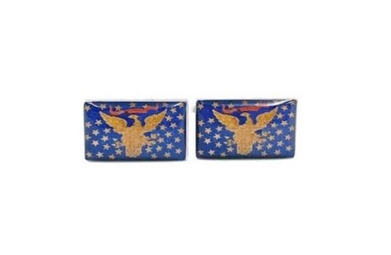 Golden Eagle Civil War Flag Cufflinks - The Great Republic