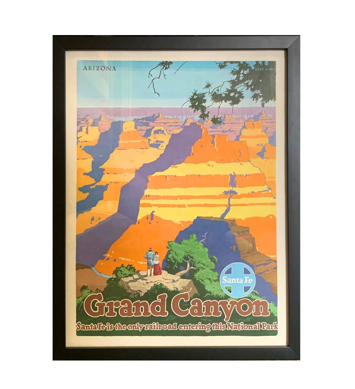 "Grand Canyon" Vintage Santa Fe Railroad Travel Poster by Oscar M. Bryn, 1949 - The Great Republic