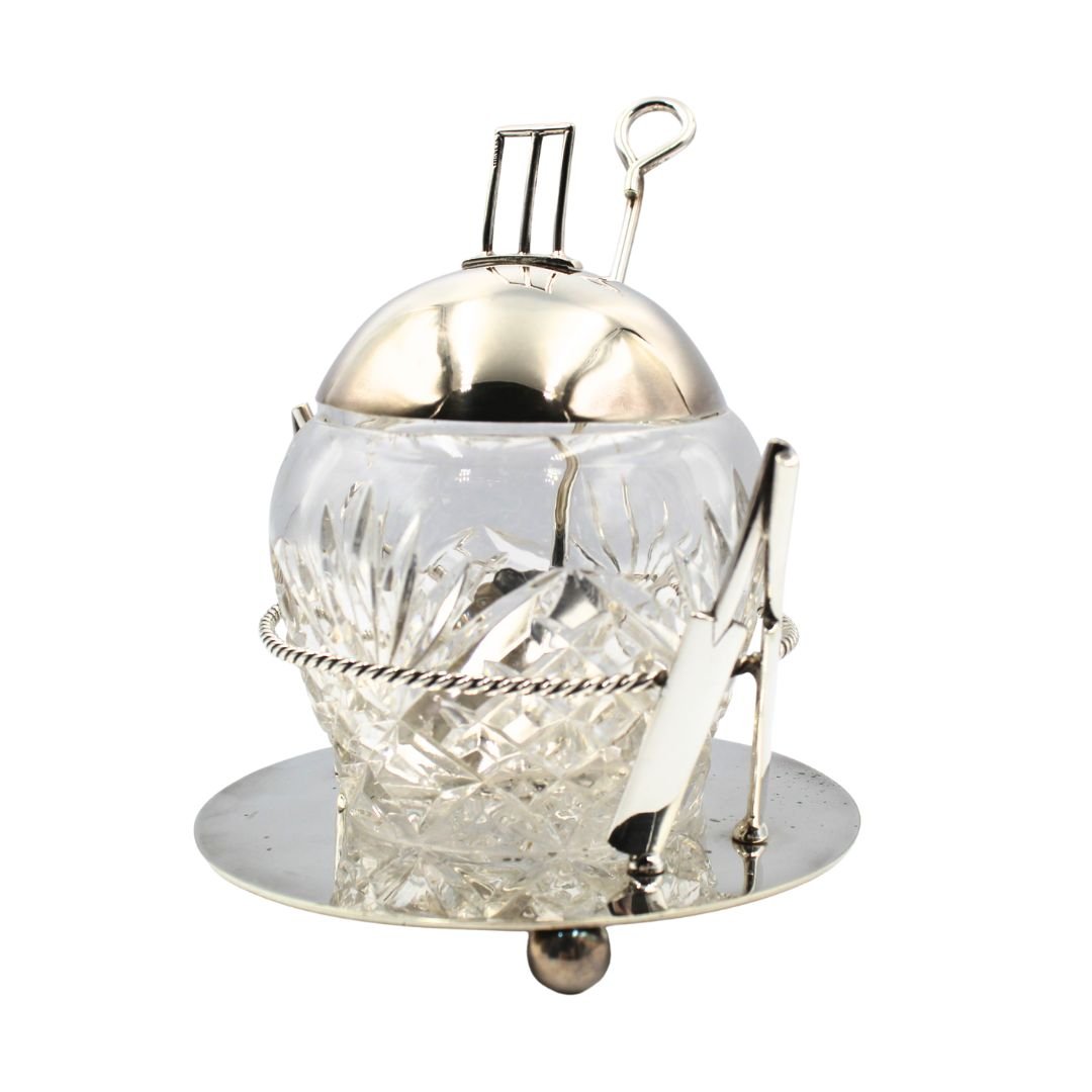 Hallmarked Sheffield Silver and Glass Cricket - Themed Sugar Jar, Circa 1900 - The Great Republic