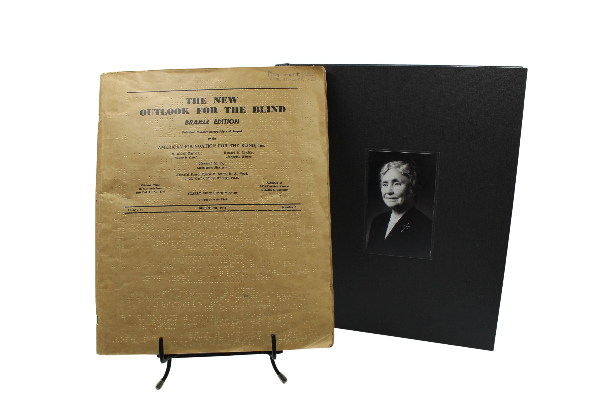 Helen Keller's Personal Reading Copy of "The New Outlook for the Blind: Braille Edition," 1960 - The Great Republic