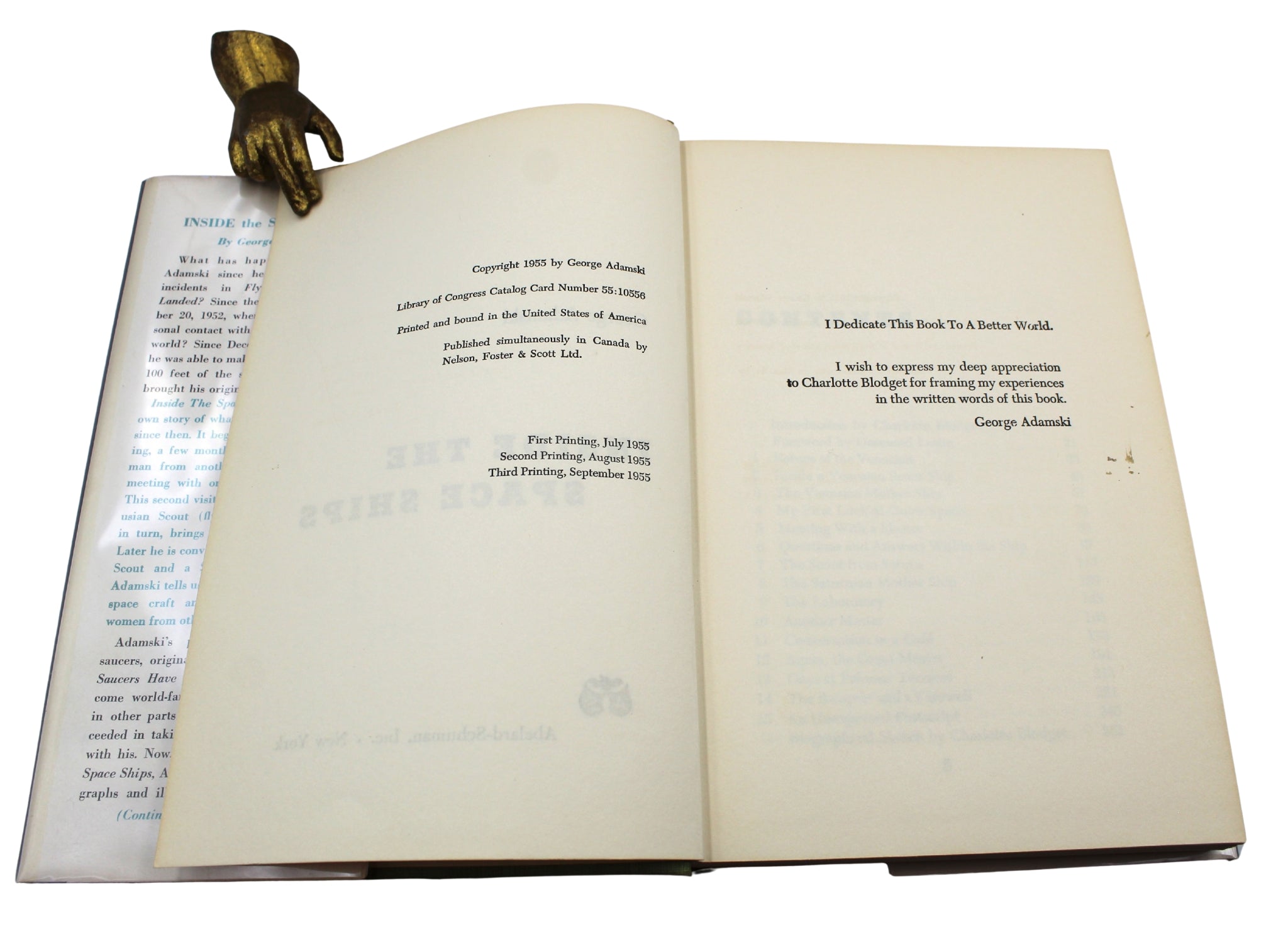 Inside the Space Ships, Signed by George Adamski, First Edition, Third Printing, 1955 - The Great Republic