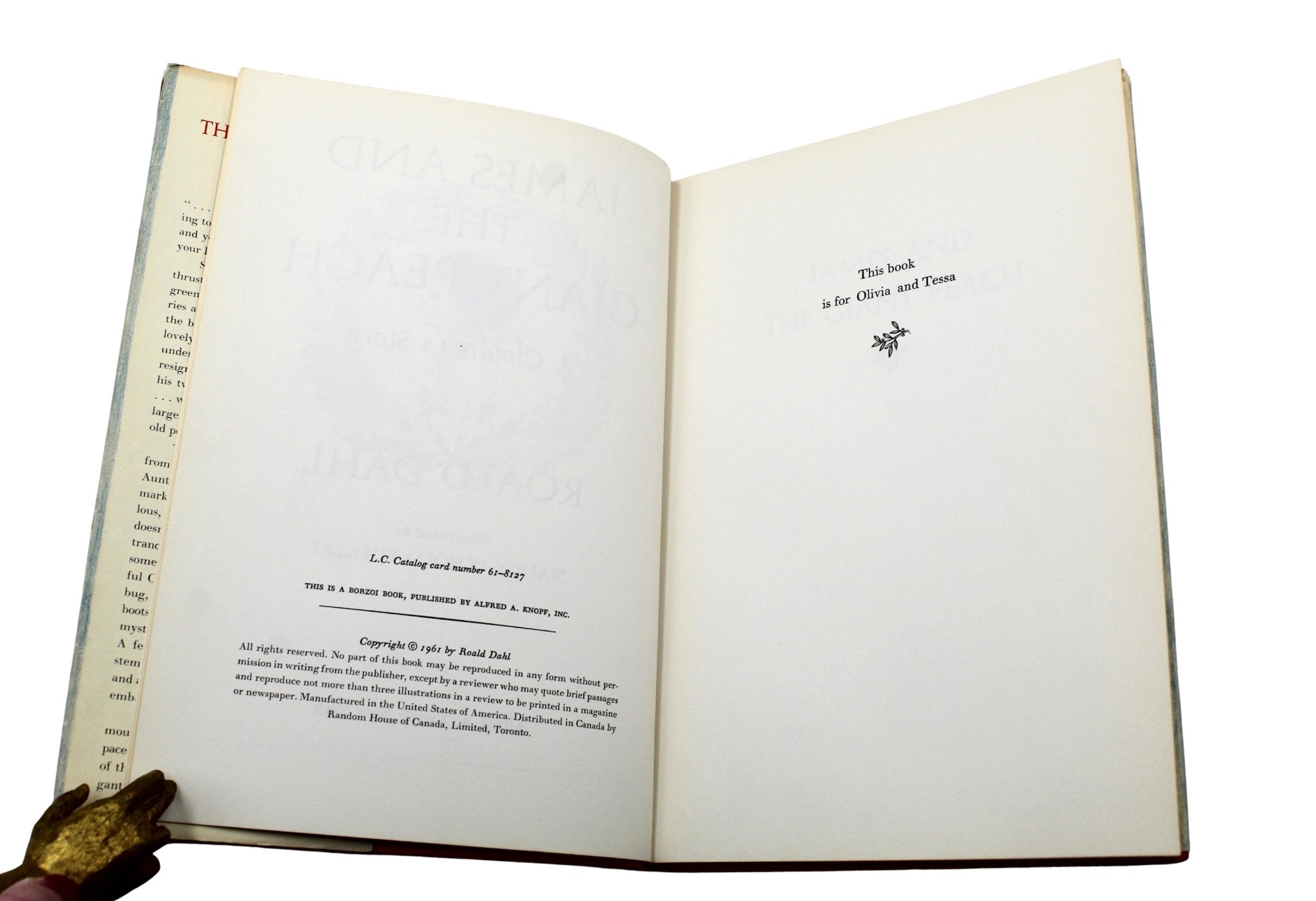 James and the Giant Peach by Roald Dahl, Illustrated by Nancy Ekholm Burkert, First Edition, Second Printing, 1961 - The Great Republic