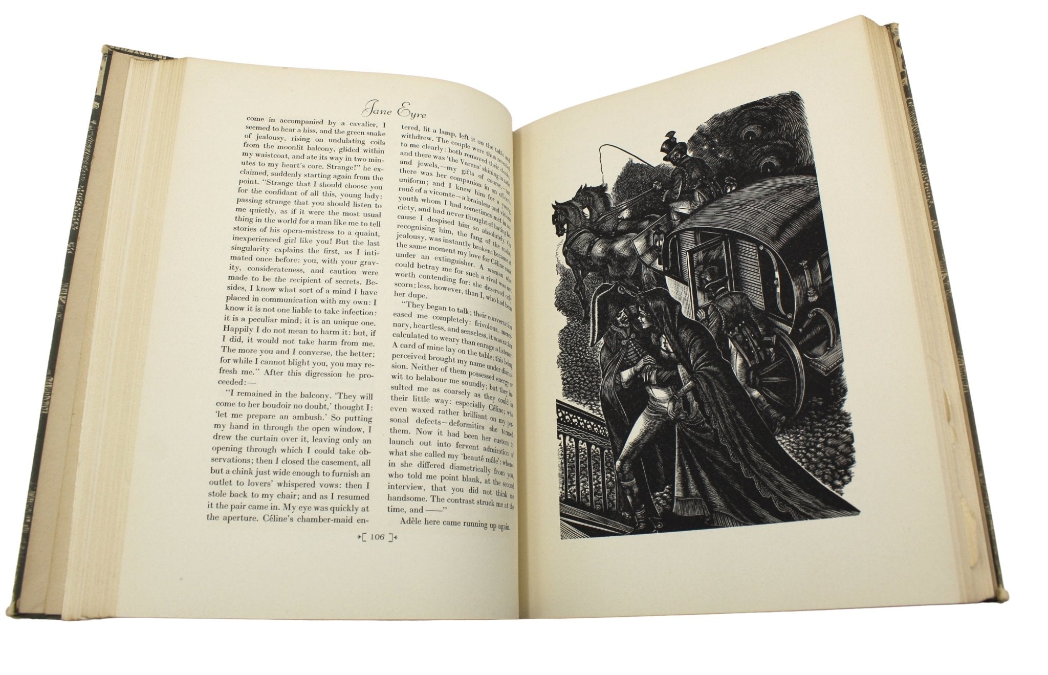 Jane Eyre by Charlotte Bronte and Wuthering Heights by Emily Bronte, Illustrated by Fritz Eichenberg, Two Volume Set, 1943 - The Great Republic