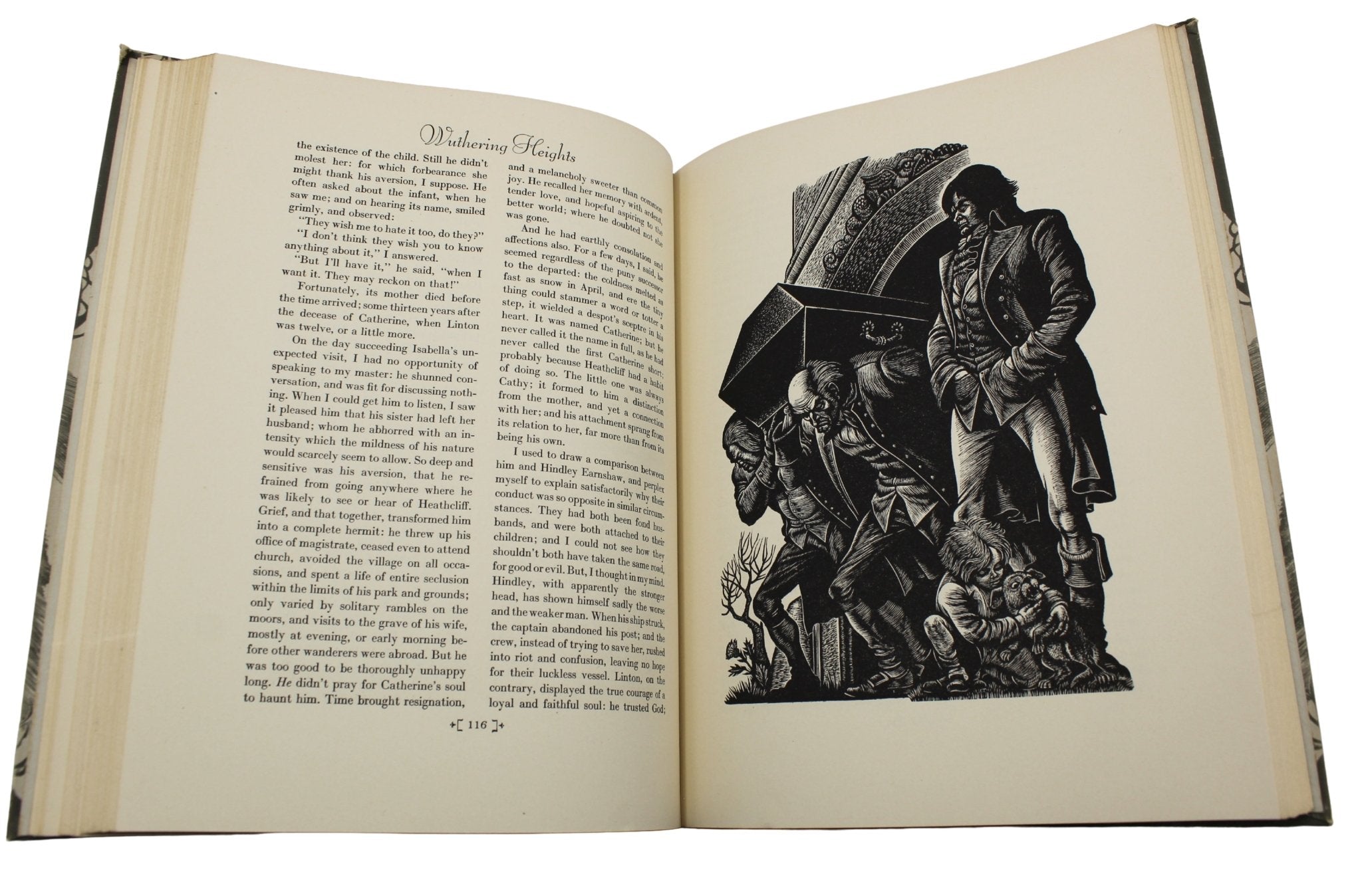 Jane Eyre by Charlotte Bronte and Wuthering Heights by Emily Bronte, Illustrated by Fritz Eichenberg, Two Volume Set, 1943 - The Great Republic