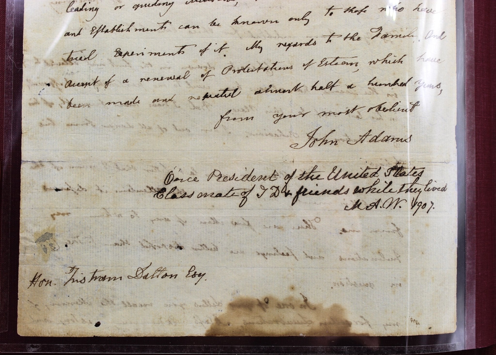 John Adams Letter Signed, to Tristam Dalton, March 30, 1798 - The Great Republic