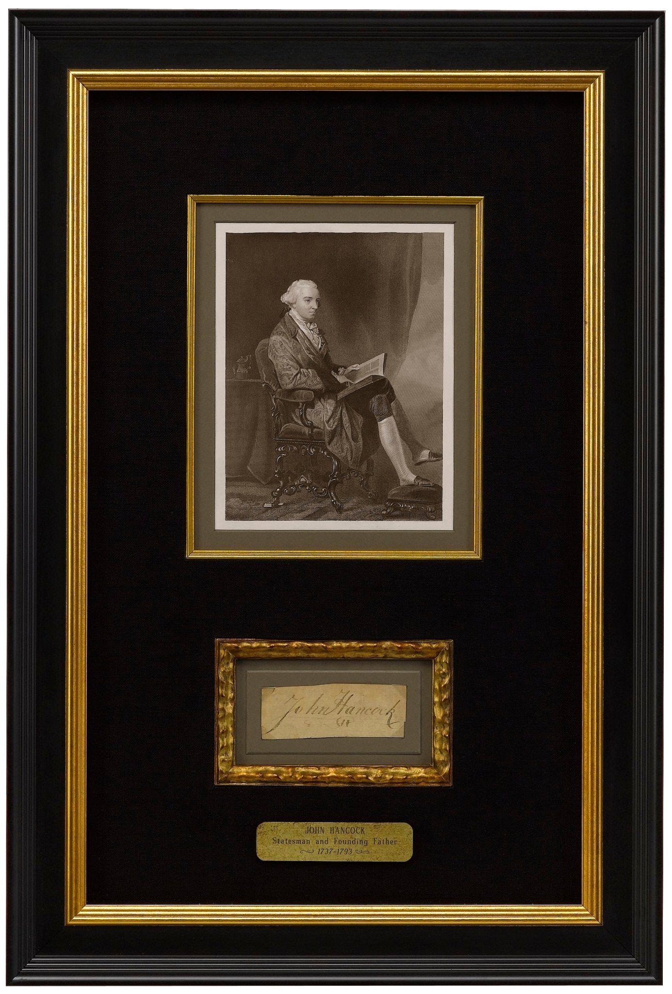 John Hancock Cut Signature Collage - The Great Republic