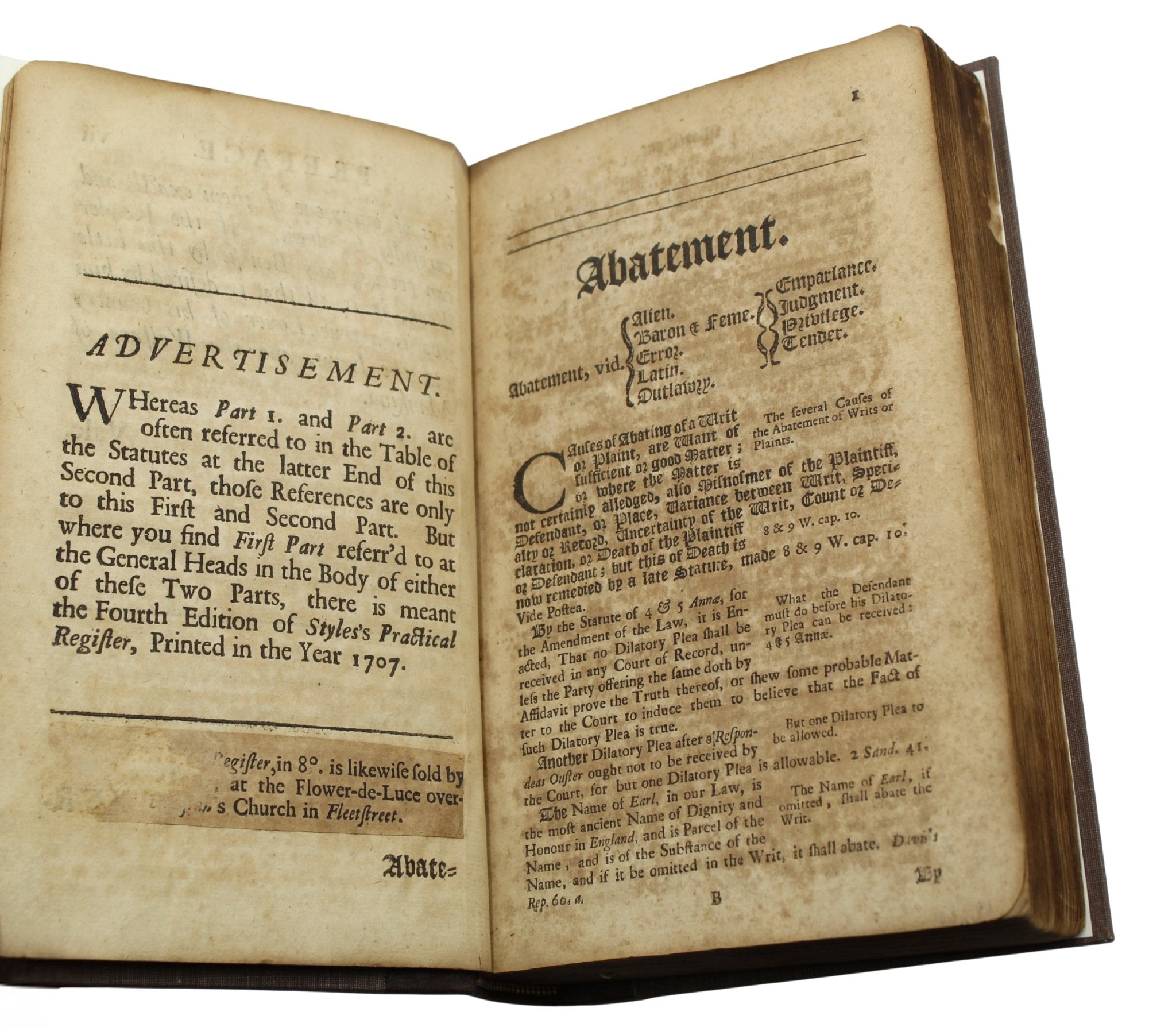 John Jay's Signed Copy of A Continuation of the Practical Register, In Two Parts, by John Lilly, 1710 - The Great Republic