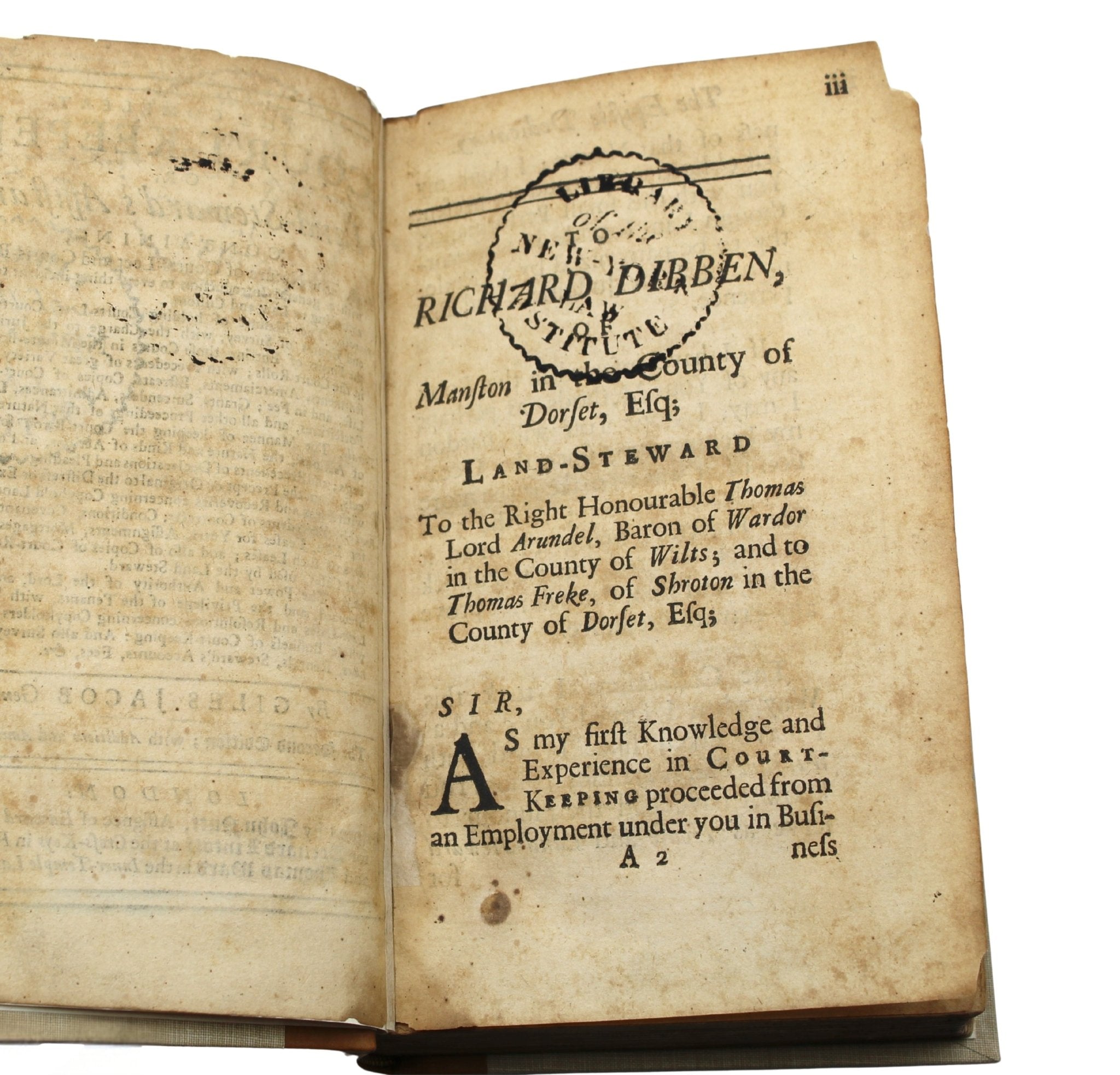 John Jay's Signed Copy of The Compleat Court Keeper; or, Land - Steward’s Assistant by Giles Jacob, Second Edition, 1715 - The Great Republic