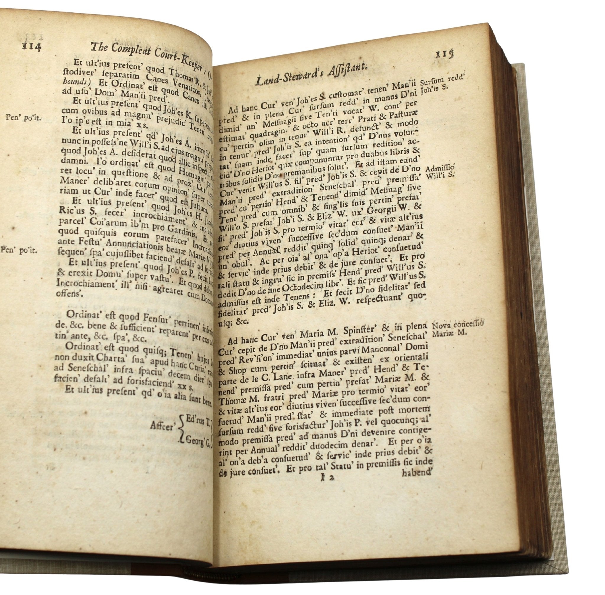 John Jay's Signed Copy of The Compleat Court Keeper; or, Land - Steward’s Assistant by Giles Jacob, Second Edition, 1715 - The Great Republic