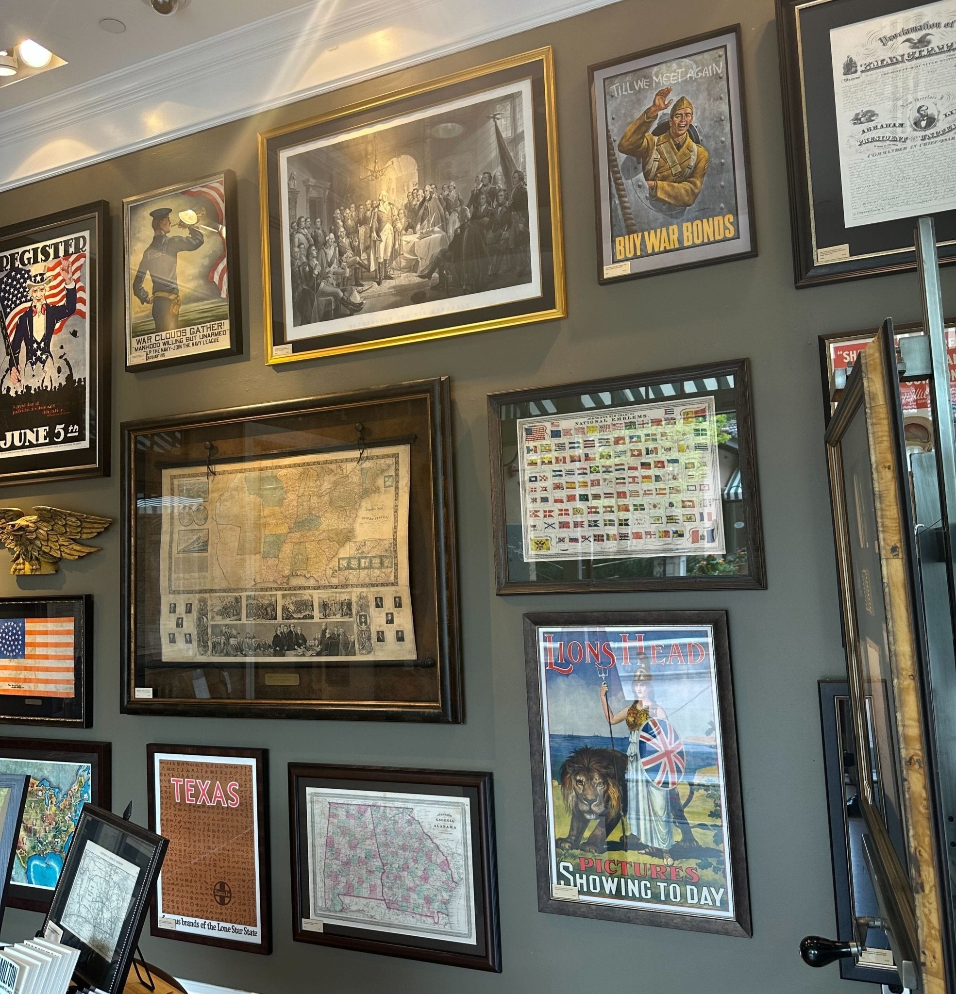 "Johnson's New Chart of National Emblems" Hand Colored Engraving by A. J. Johnson, 1870 - The Great Republic