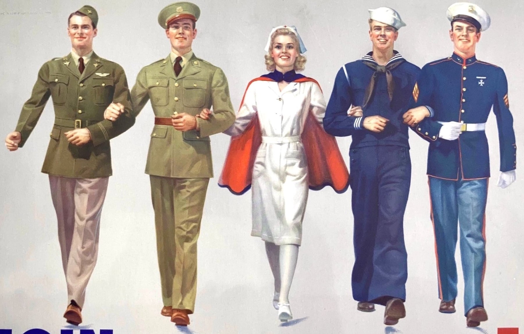 "Join American Red Cross" Vintage WWII Recruitment Poster by R. C. Kauffmann - The Great Republic