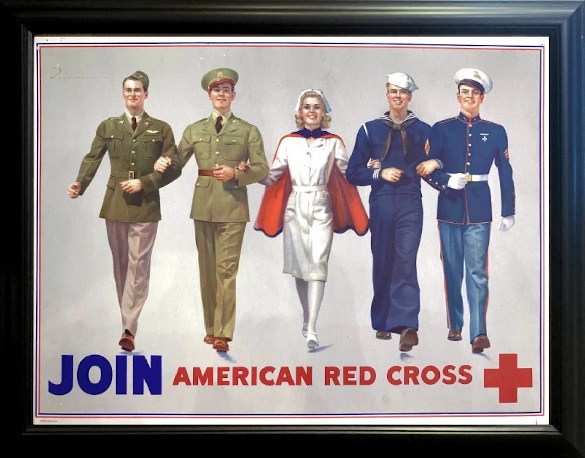 "Join American Red Cross" Vintage WWII Recruitment Poster by R. C. Kauffmann - The Great Republic