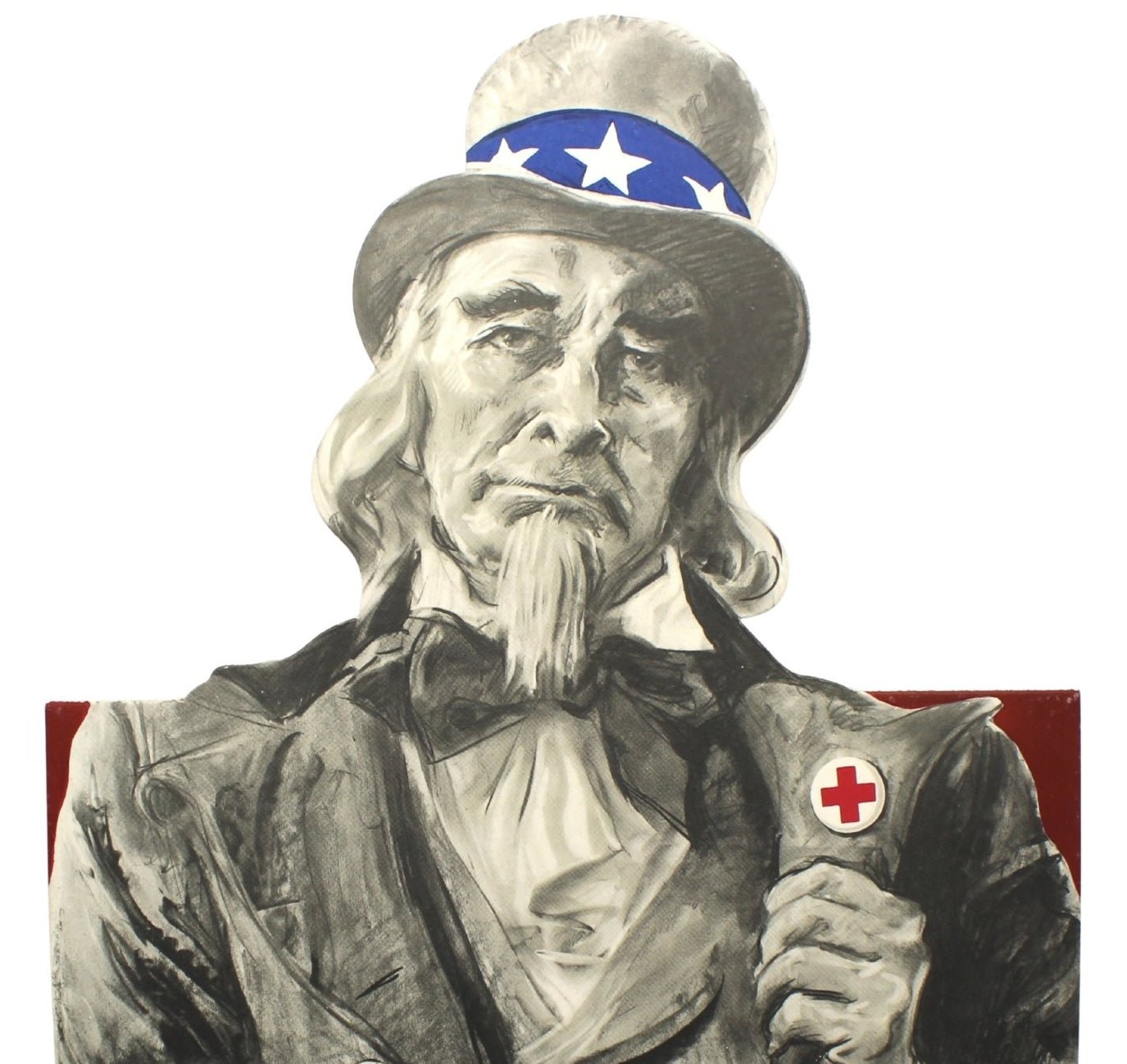 "Join American Red Cross" Vintage WWII Recruitment Tabletop Sign by James Montgomery Flagg - The Great Republic