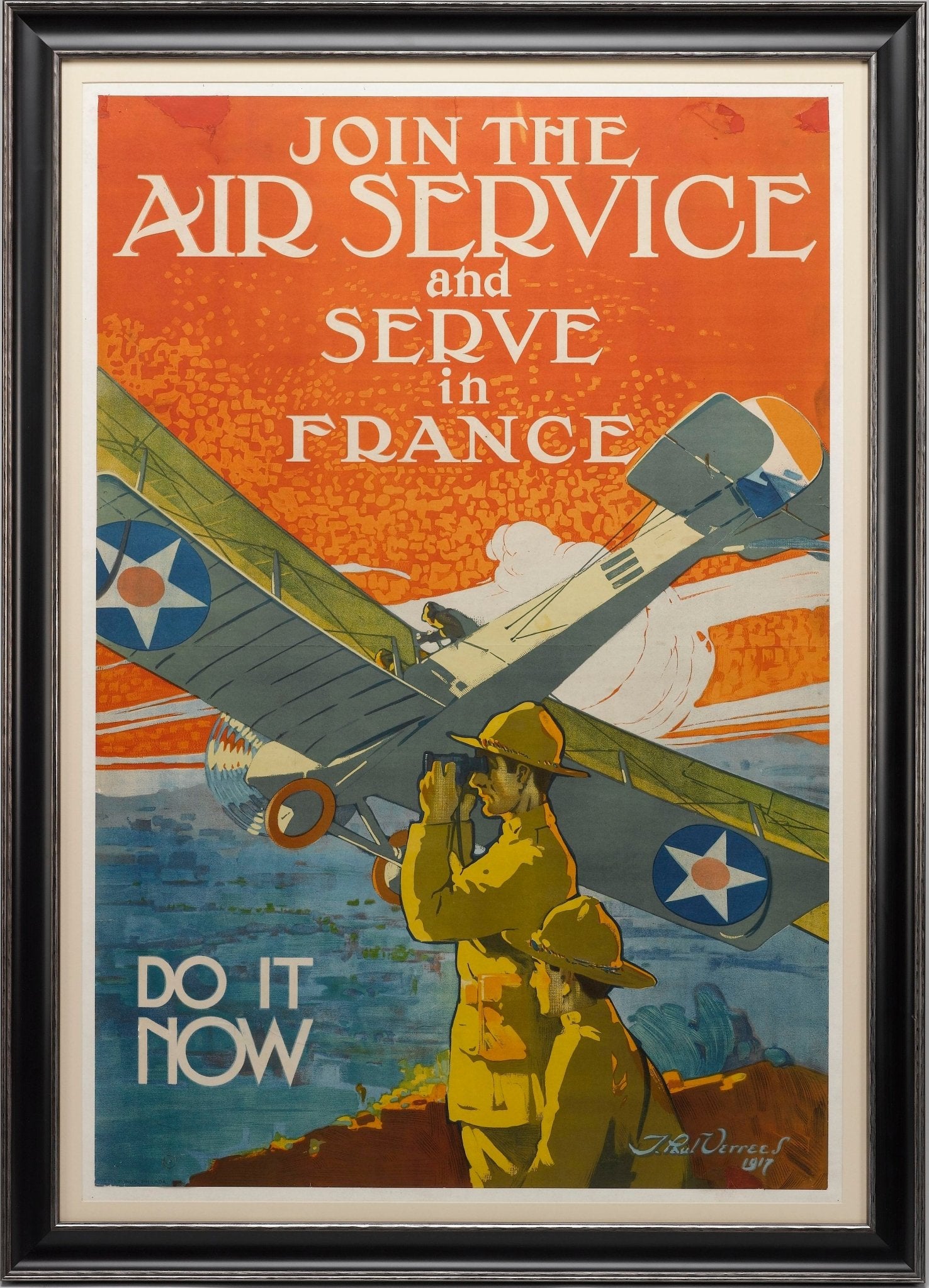 "Join the Air Service and Serve in France" Vintage WWI Poster by J. Paul Verrees, 1917 - The Great Republic