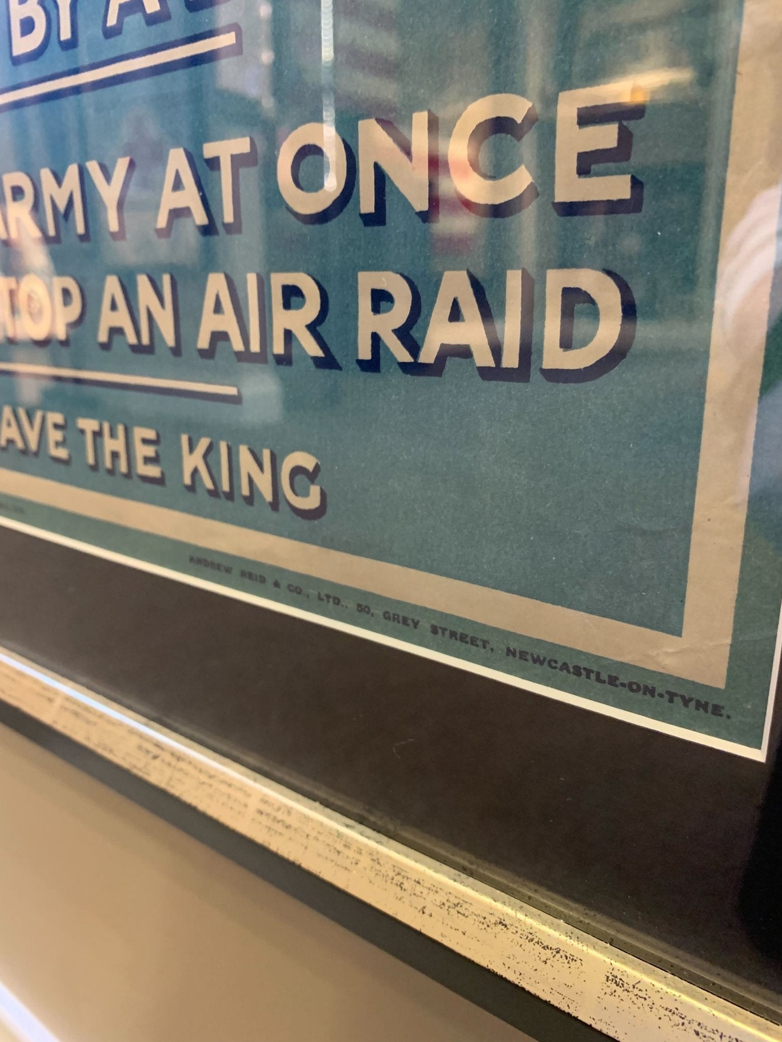 "Join the Army at Once & Help to Stop an Air Raid" Vintage British WWI Poster, 1915 - The Great Republic