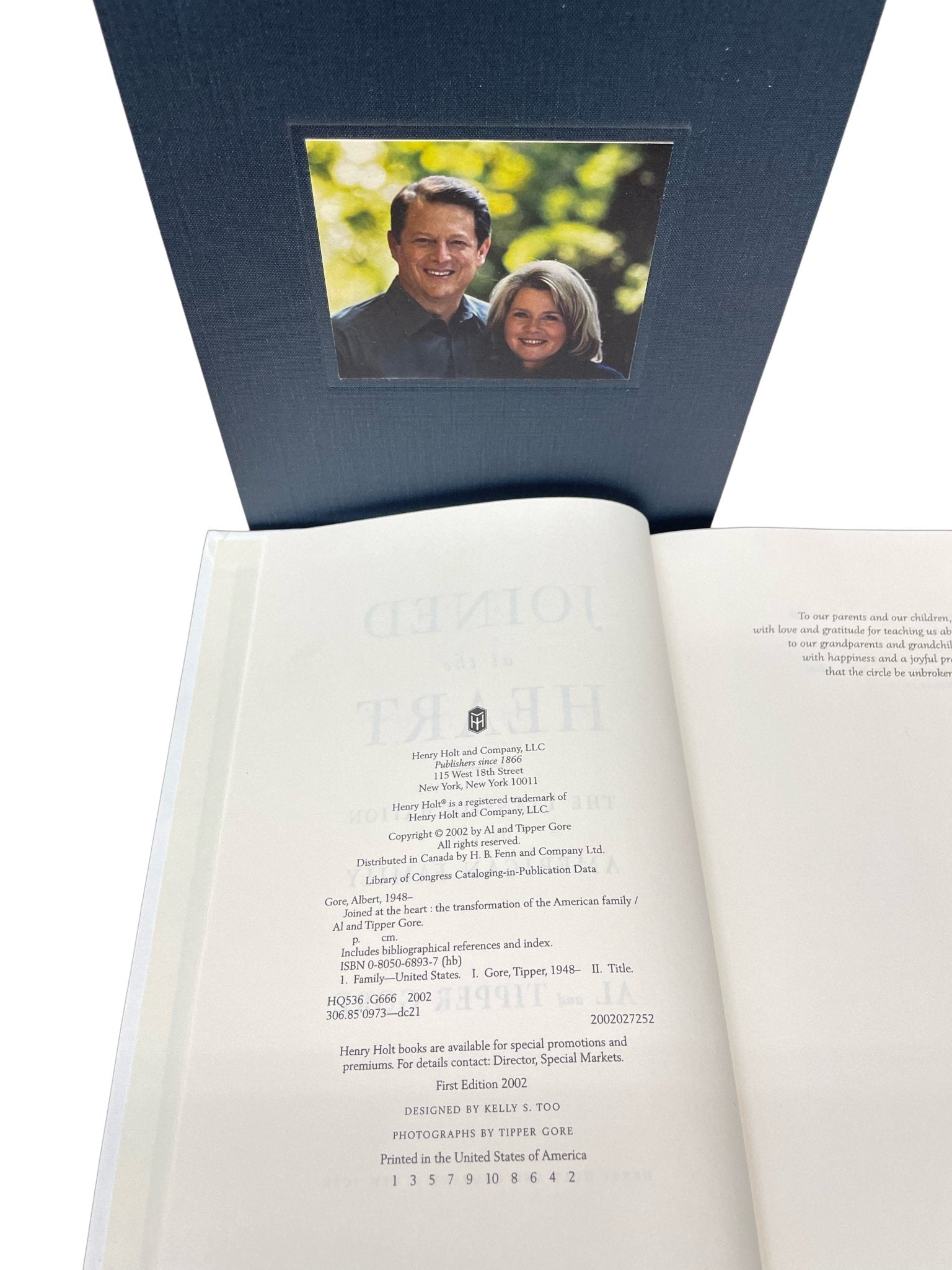 Joined at the Heart, Signed by Al and Tipper Gore, First Edition, 2002 - The Great Republic