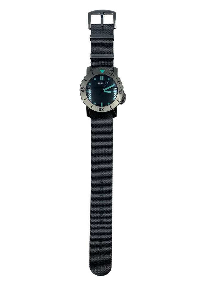 Kobold Arctic Diver Titanium Polished Watch with Gray Nylon Strap - The Great Republic