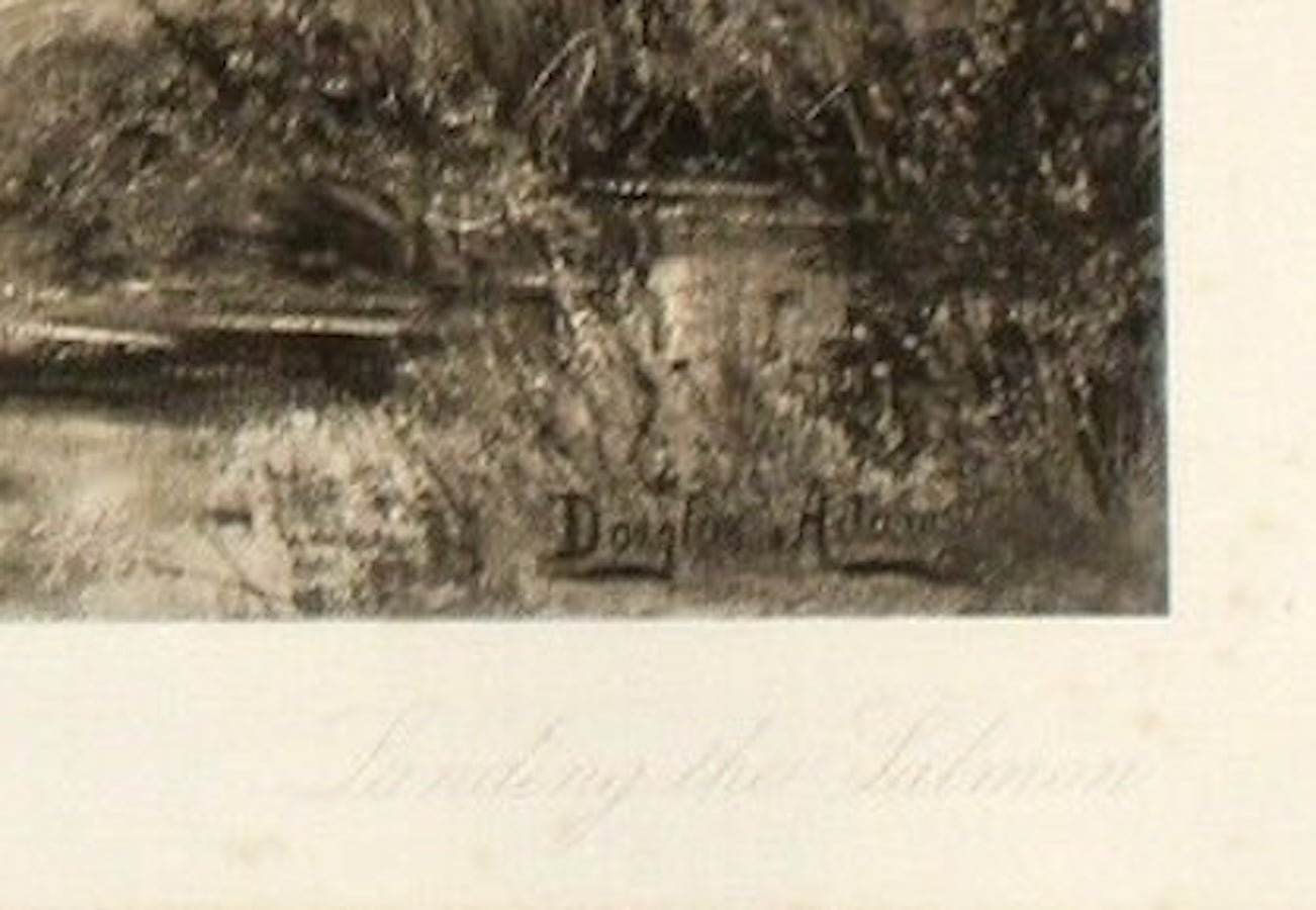 "Landing The Salmon" by Douglas Adams, Fishing Print, 1893 - The Great Republic
