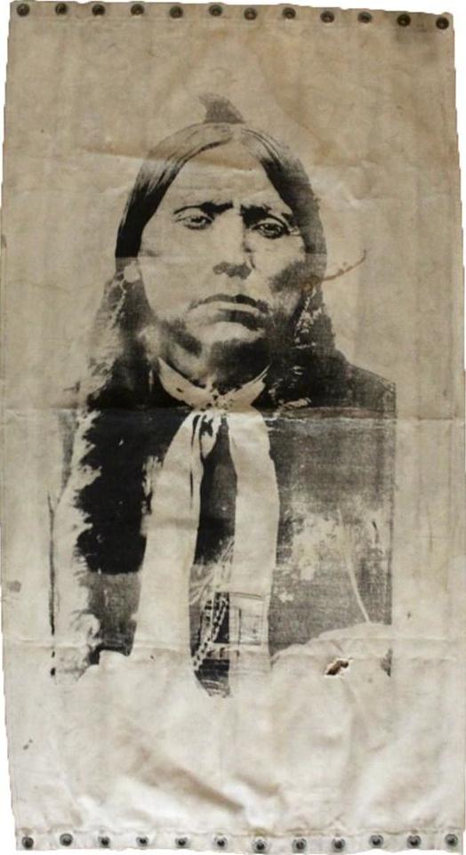 Large Native American Silkscreen on Vintage Canvas - The Great Republic