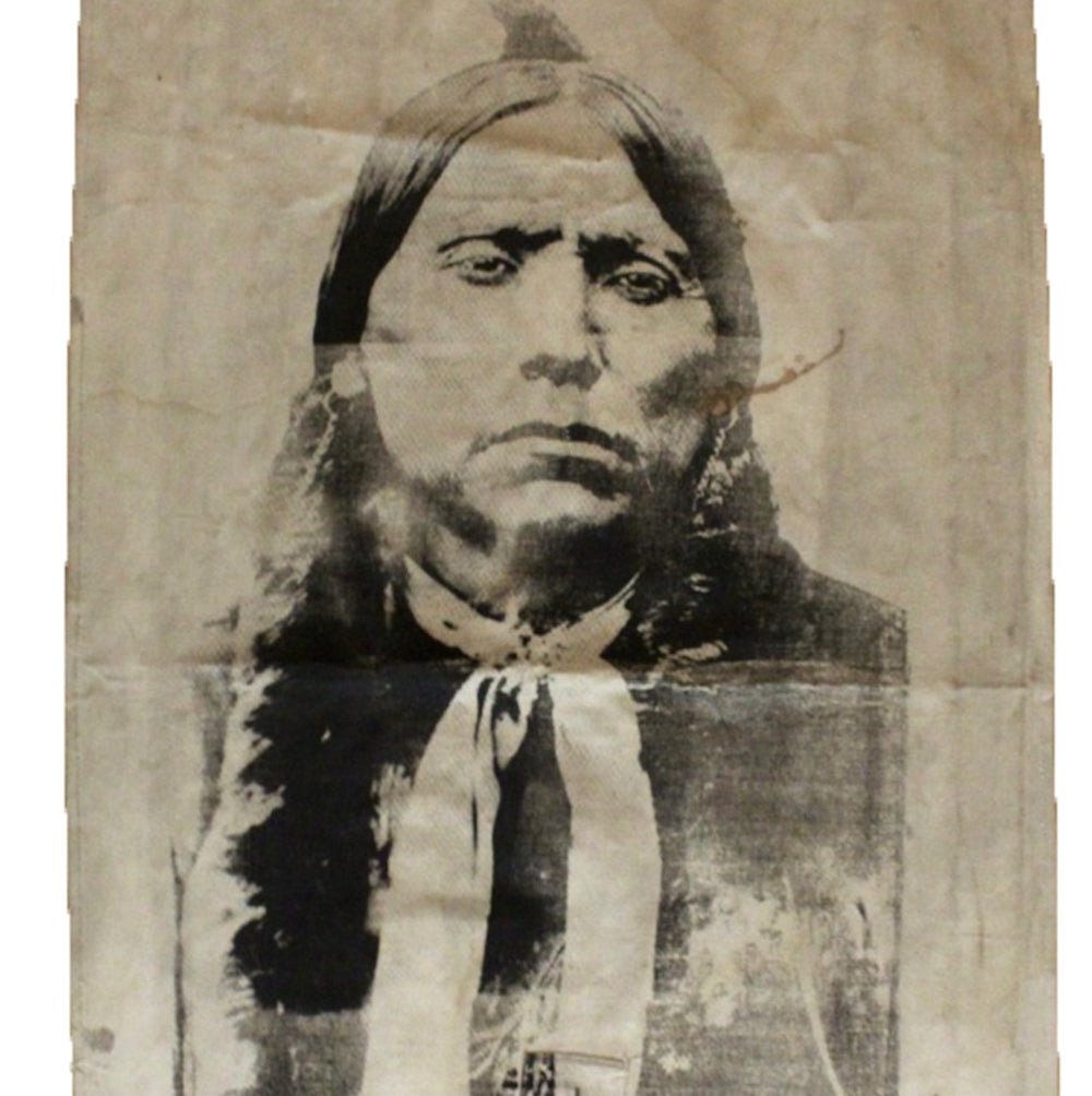 Large Native American Silkscreen on Vintage Canvas - The Great Republic