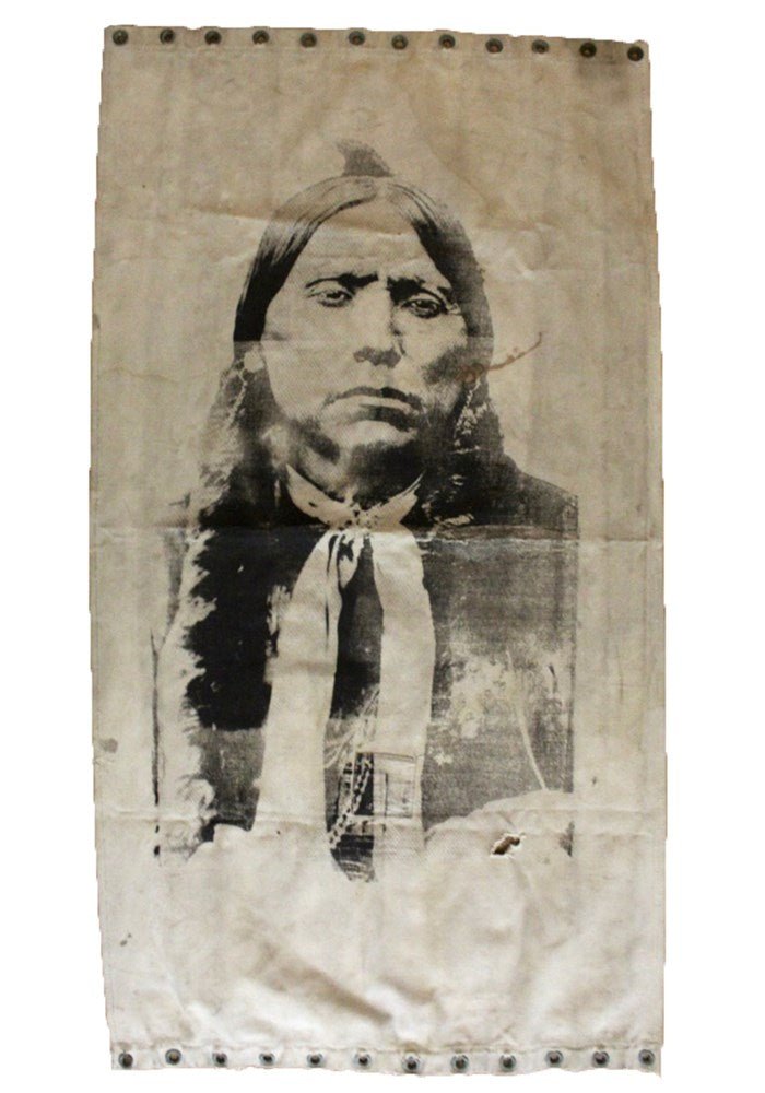 Large Native American Silkscreen on Vintage Canvas - The Great Republic